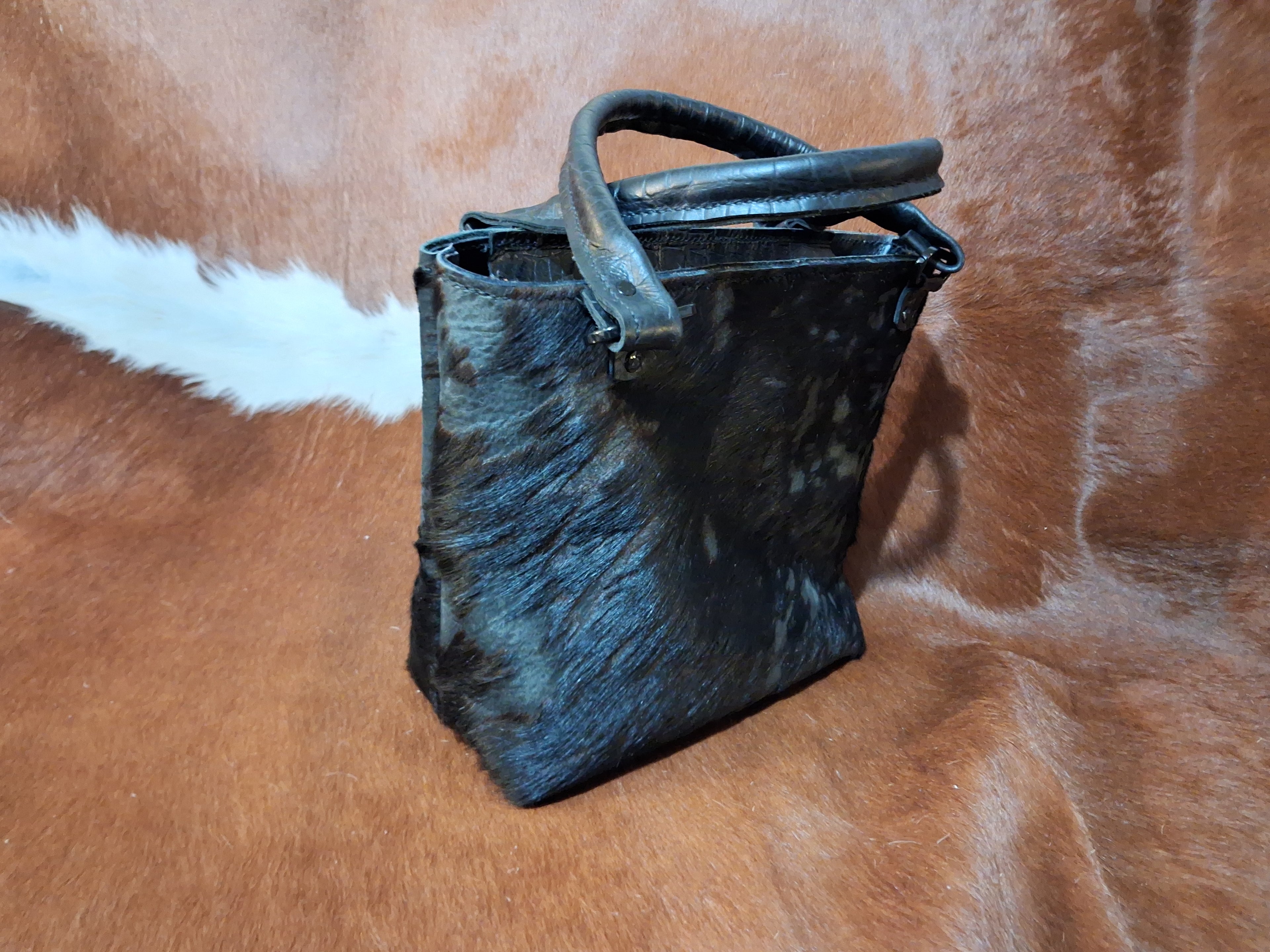 Black Genuine Leather Purse with Pocket