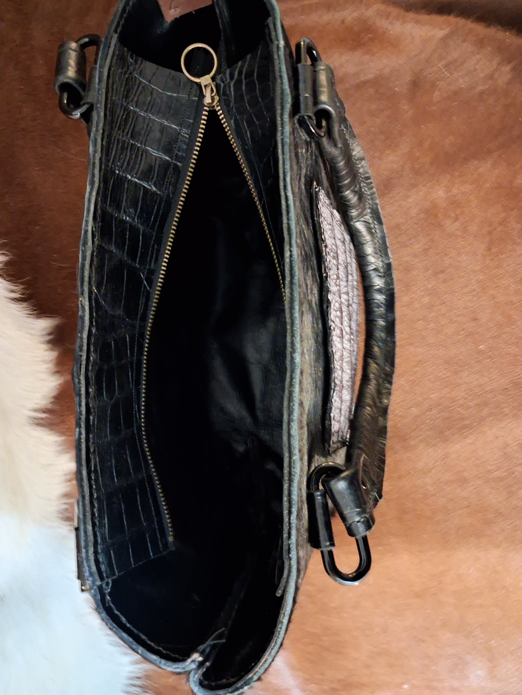 Black Genuine Leather Purse with Pocket