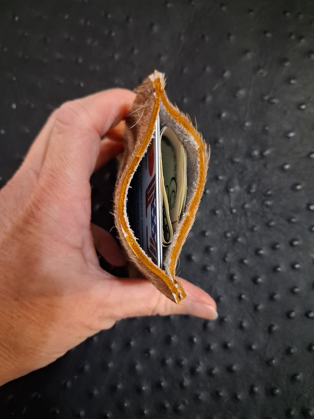 Light Brown Hair-on Cardholder