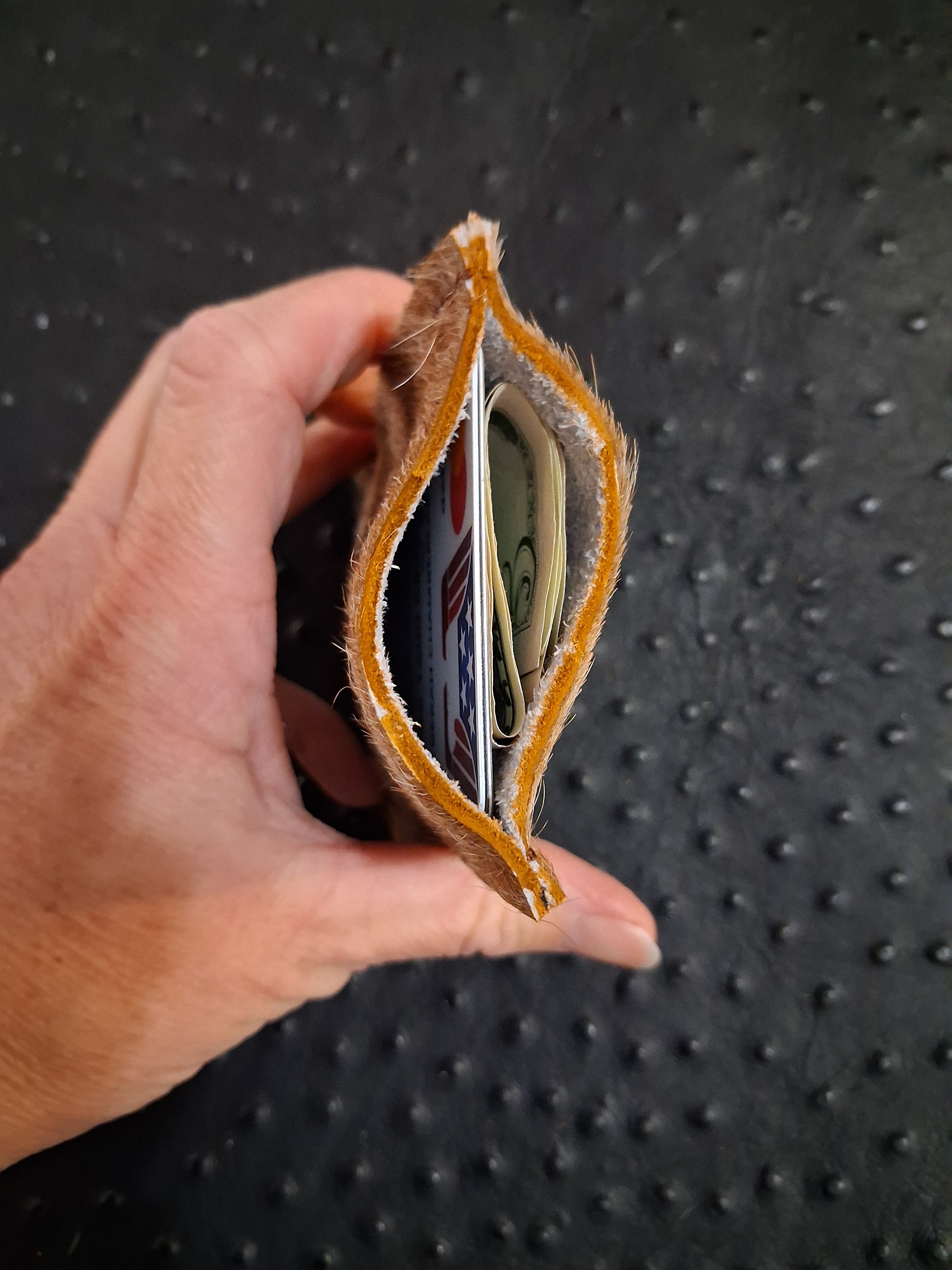 Light Brown Hair-on Cardholder