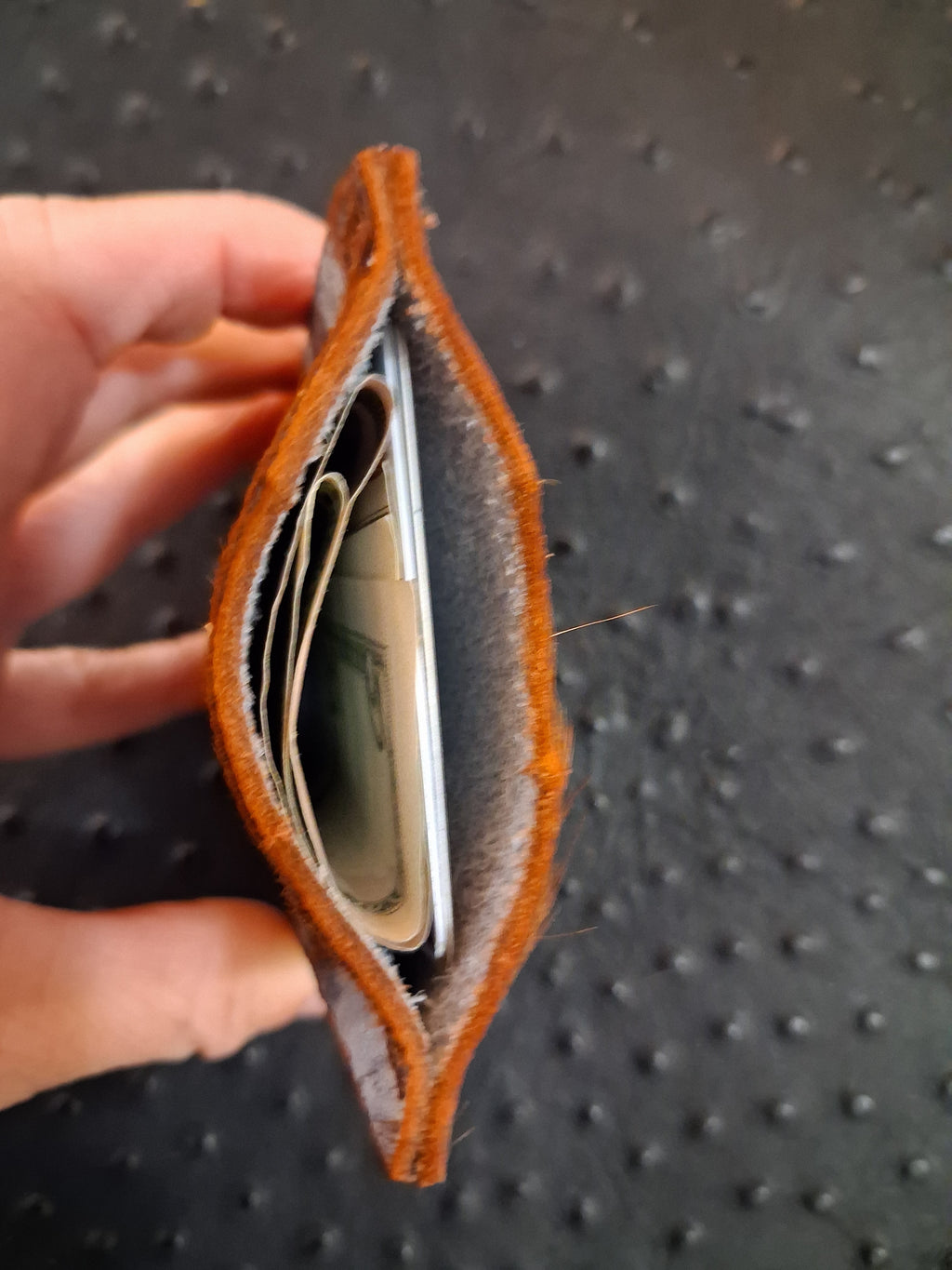 Grey with Brown Hair card holder