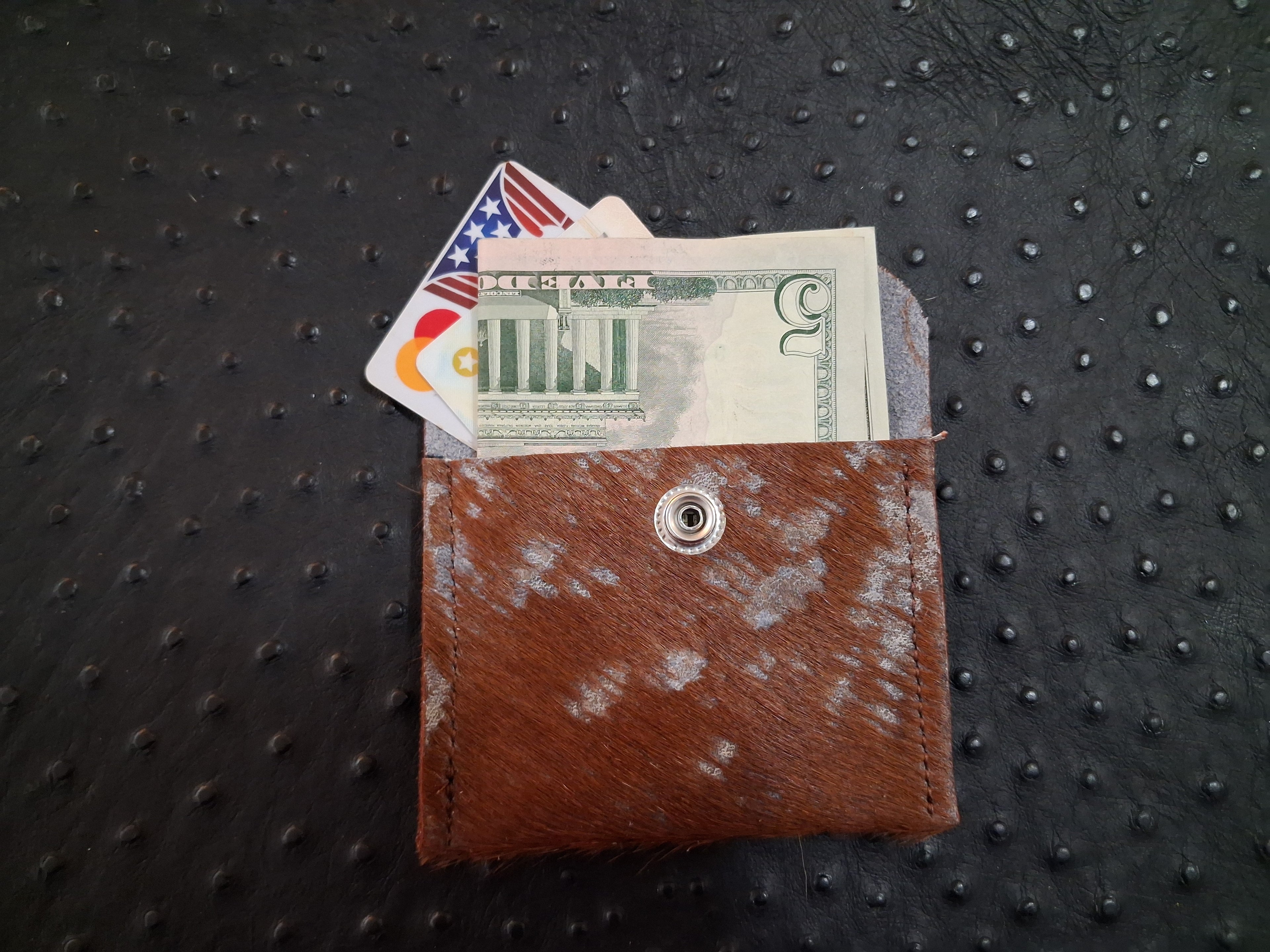 Brown and Blue Coin Purse