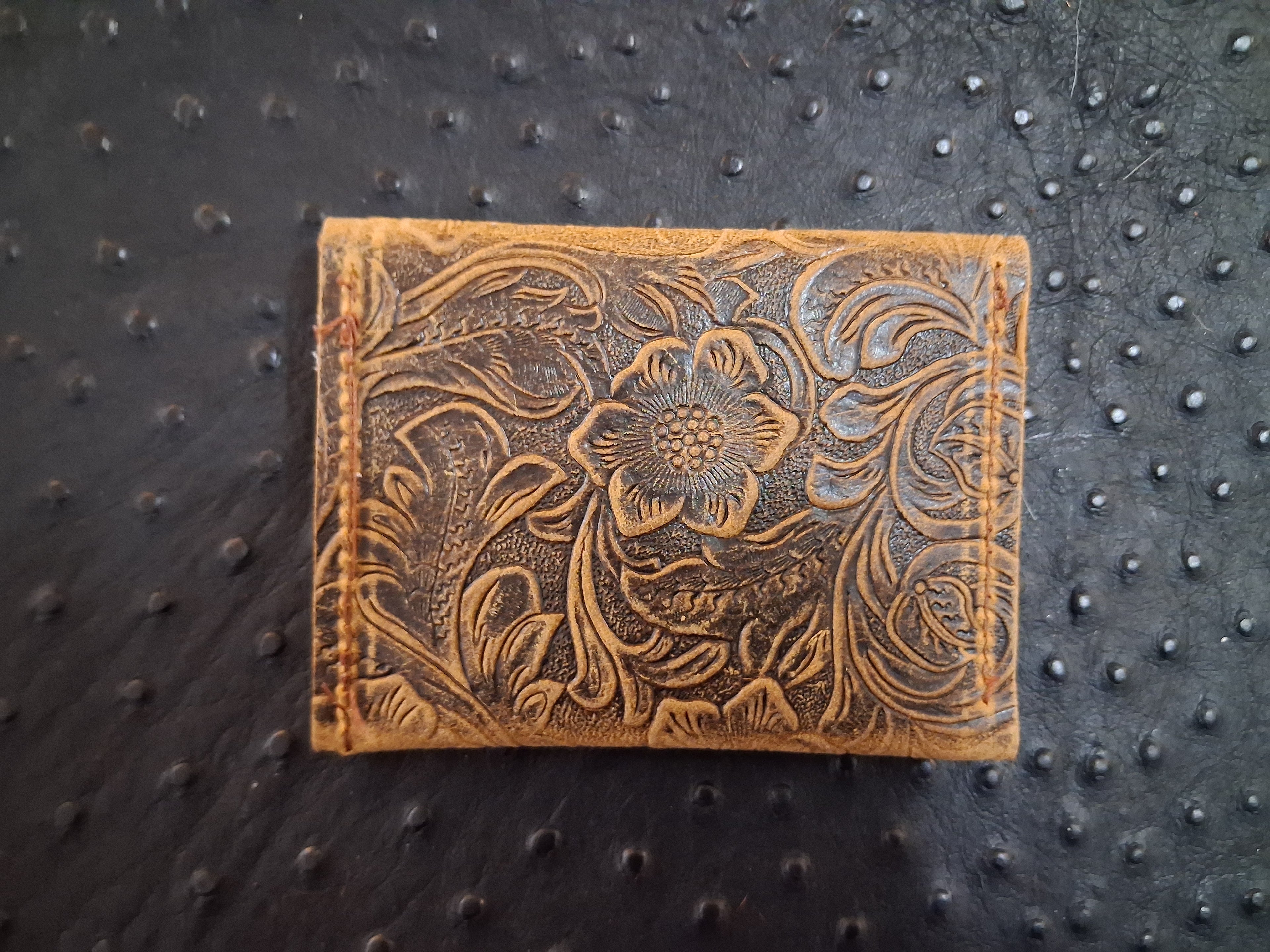 Dark Brown Floral Print Coin Purse