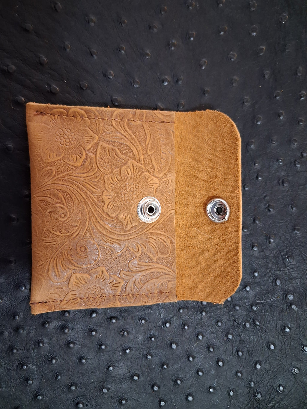 Light Brown Floral Print Coin Purse