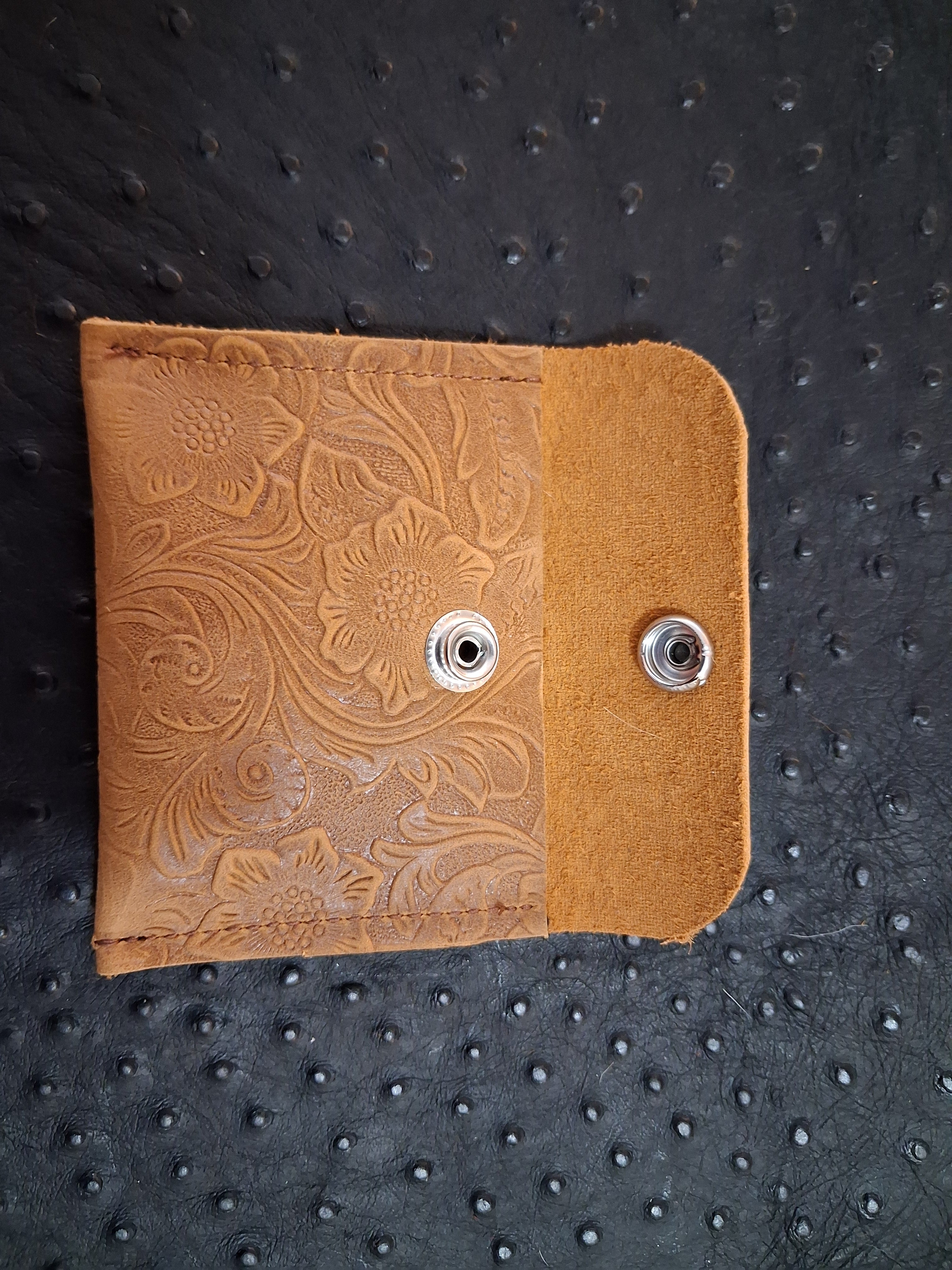 Light Brown Floral Print Coin Purse