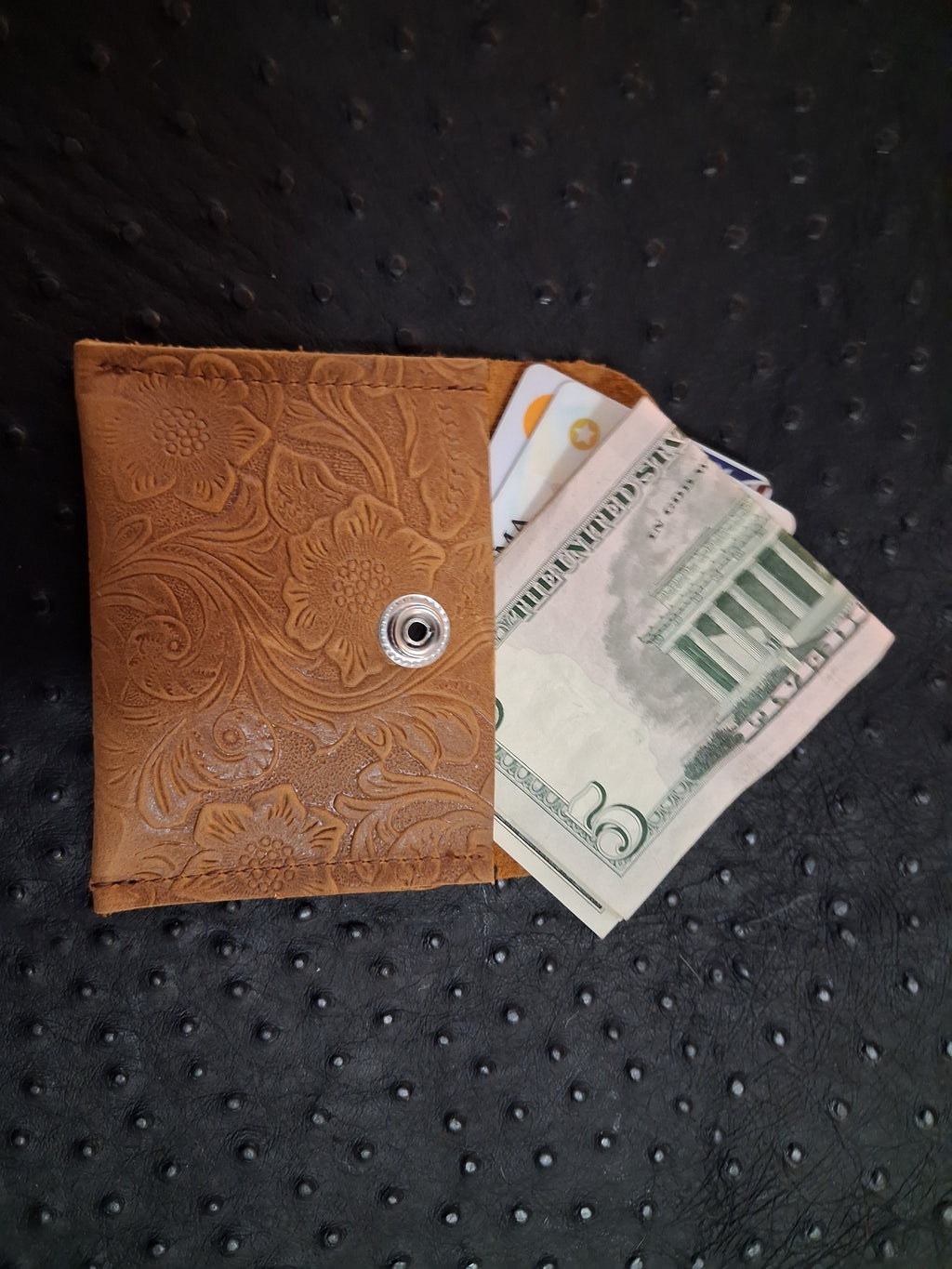 Light Brown Floral Print Coin Purse