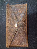 Dark Brown Floral Envelope Wallet