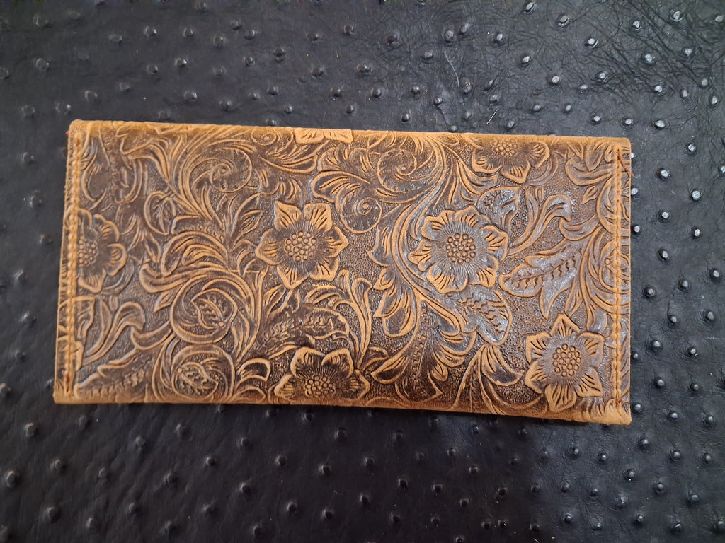 Dark Brown Floral Envelope Wallet