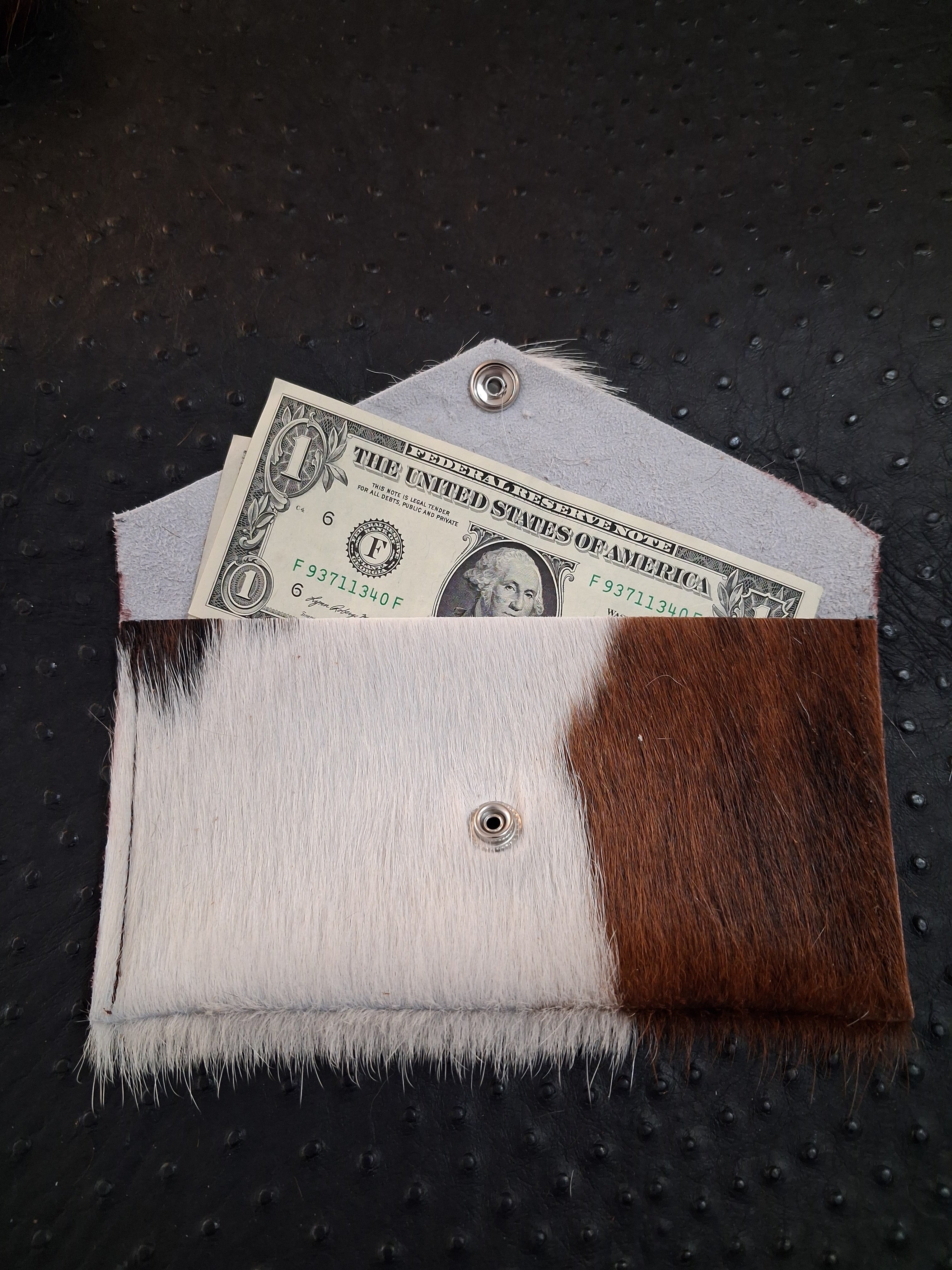 White w/Brown Envelope Wallet