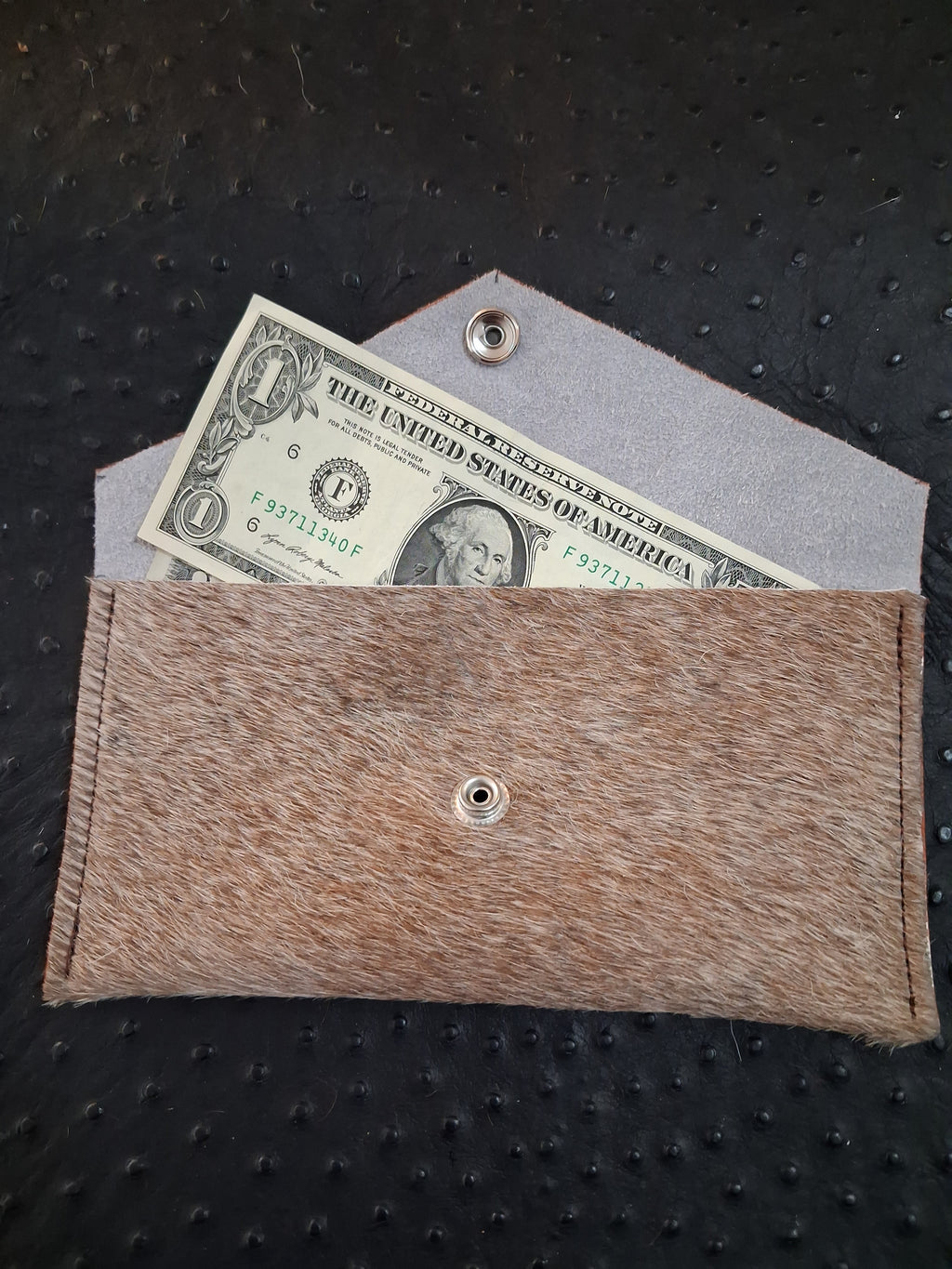 Light Brown Hair-on Envelope Wallet