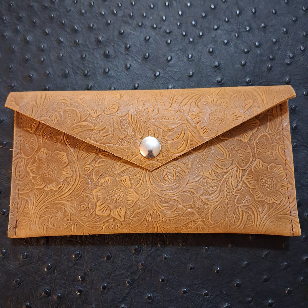 Light Brown Floral Print Envelope Wallet