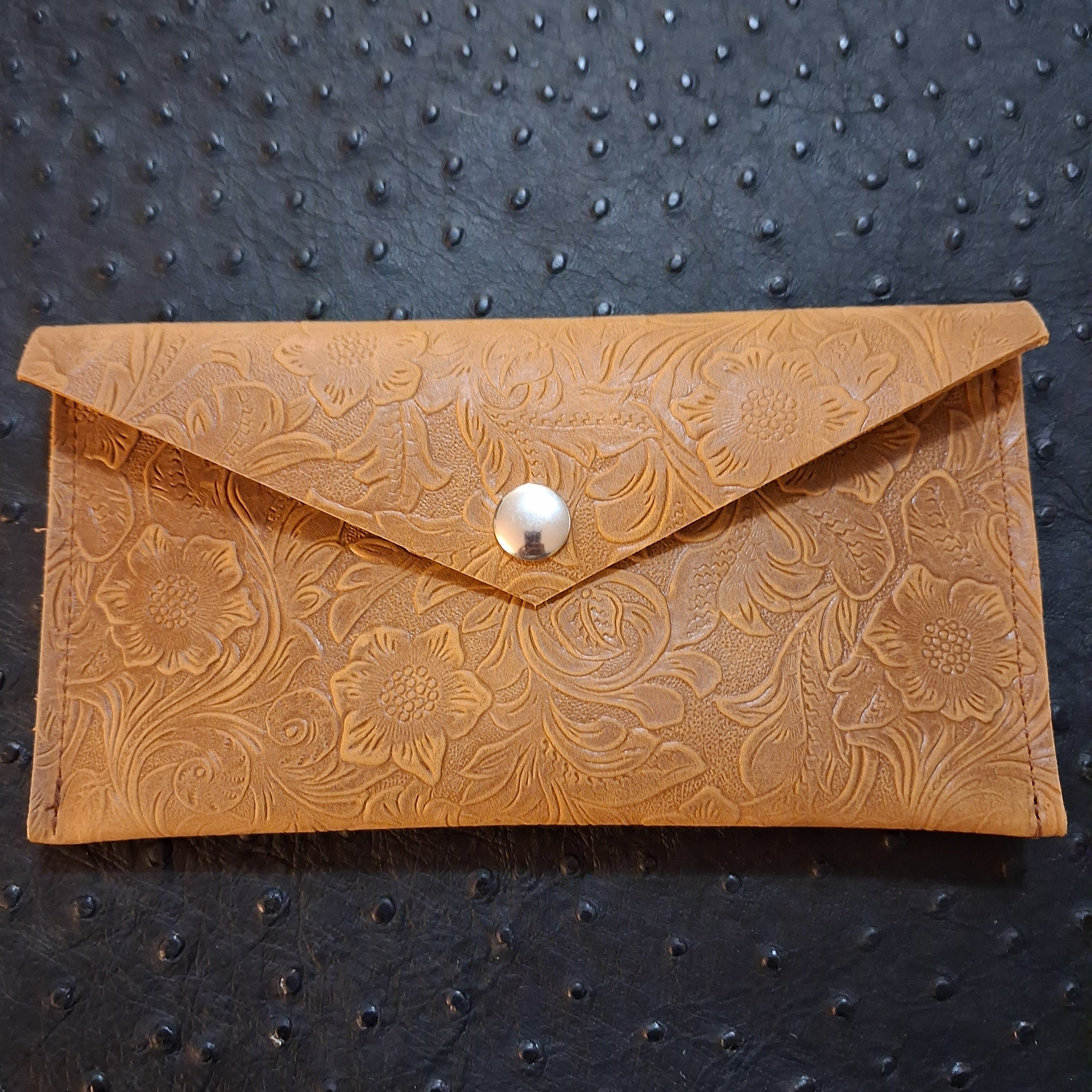 Light Brown Floral Print Envelope Wallet