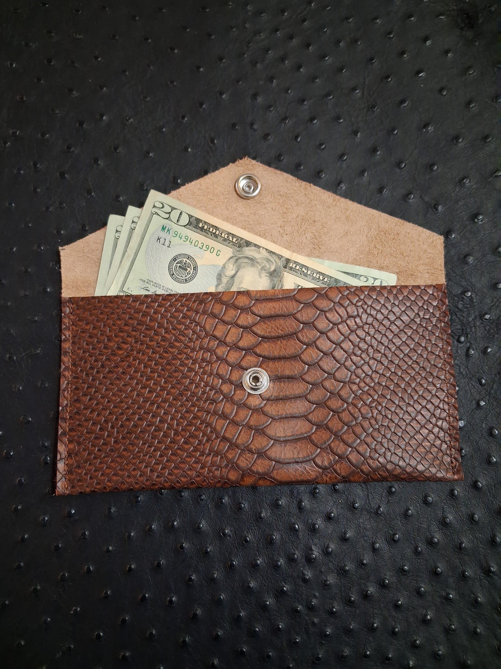 Snake Print Envelope Wallet