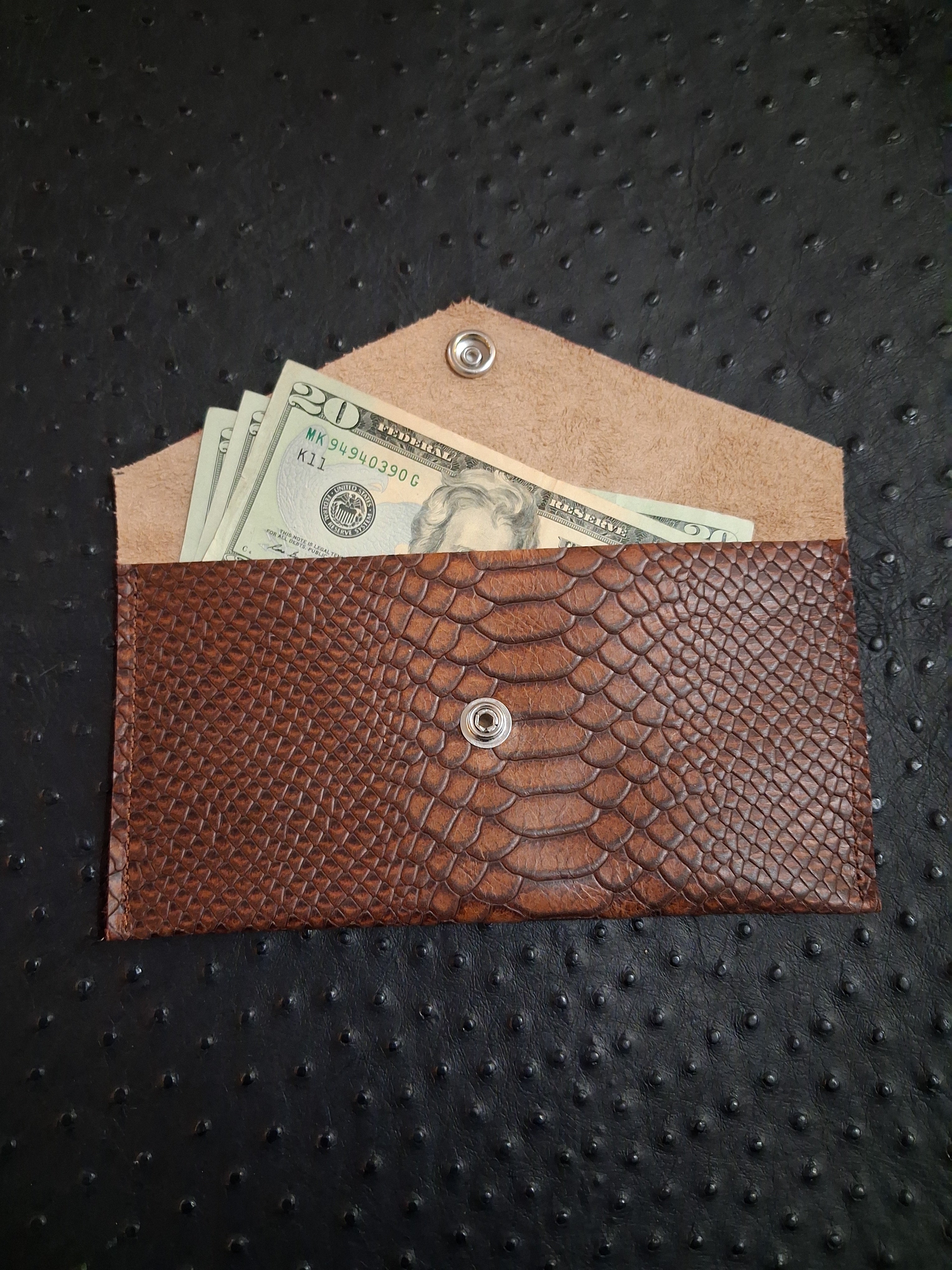Snake Print Envelope Wallet
