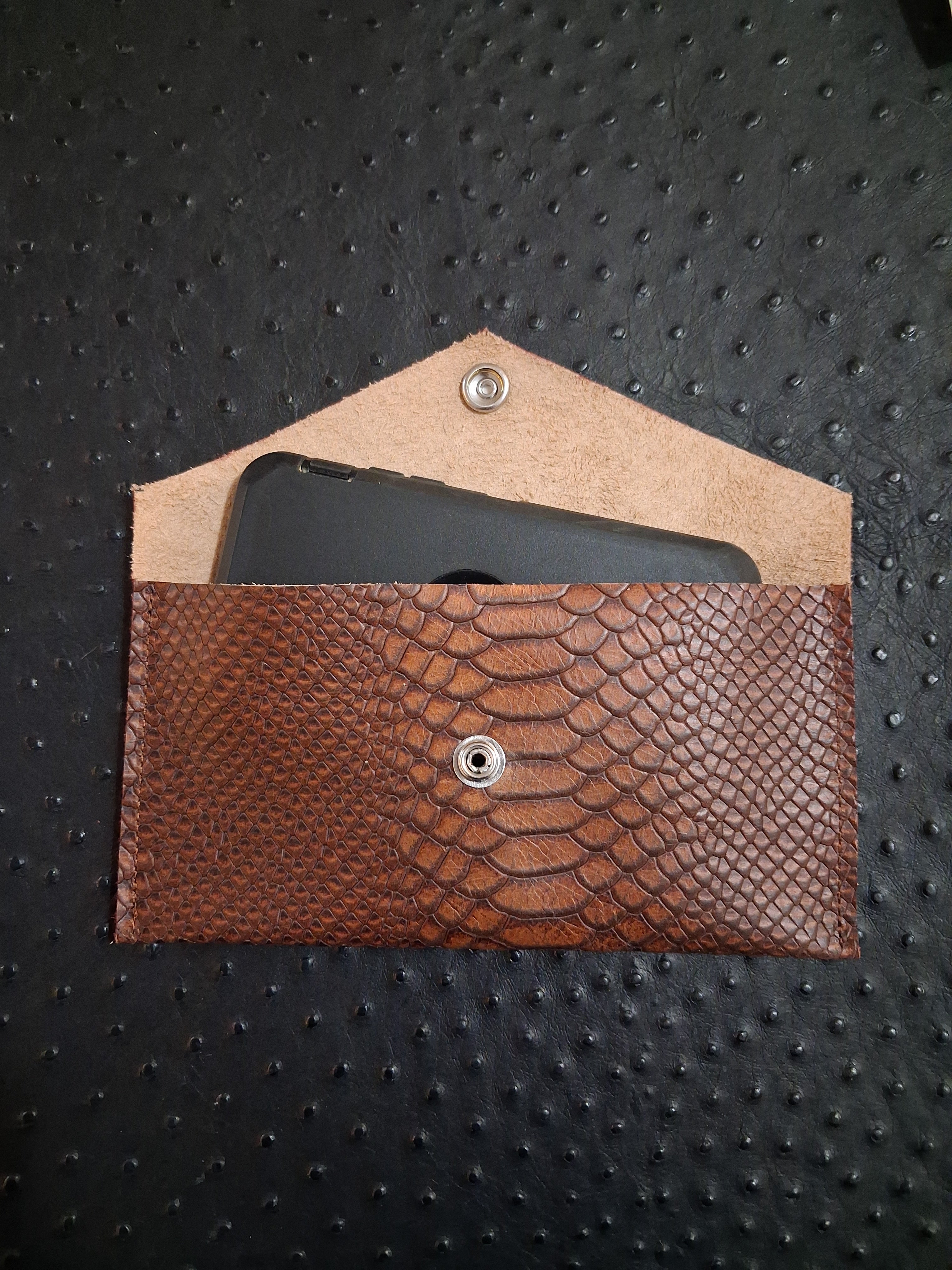 Snake Print Envelope Wallet