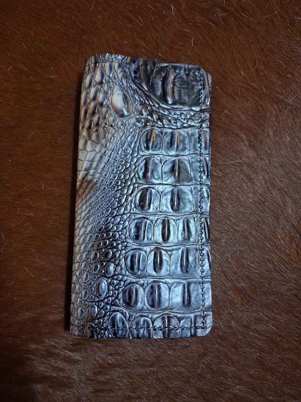 Alligator Print Checkbook Cover