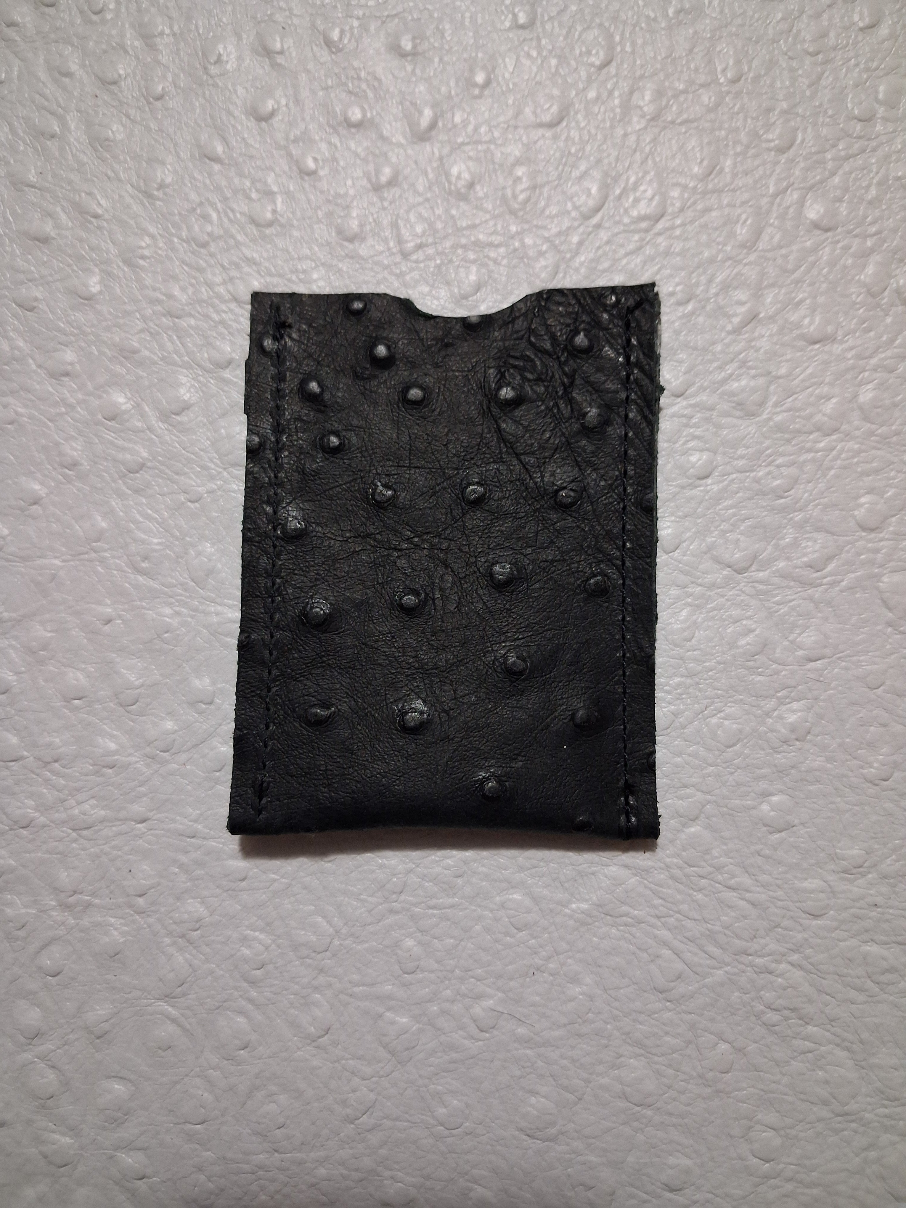 Black Ostrich Print Cardholder