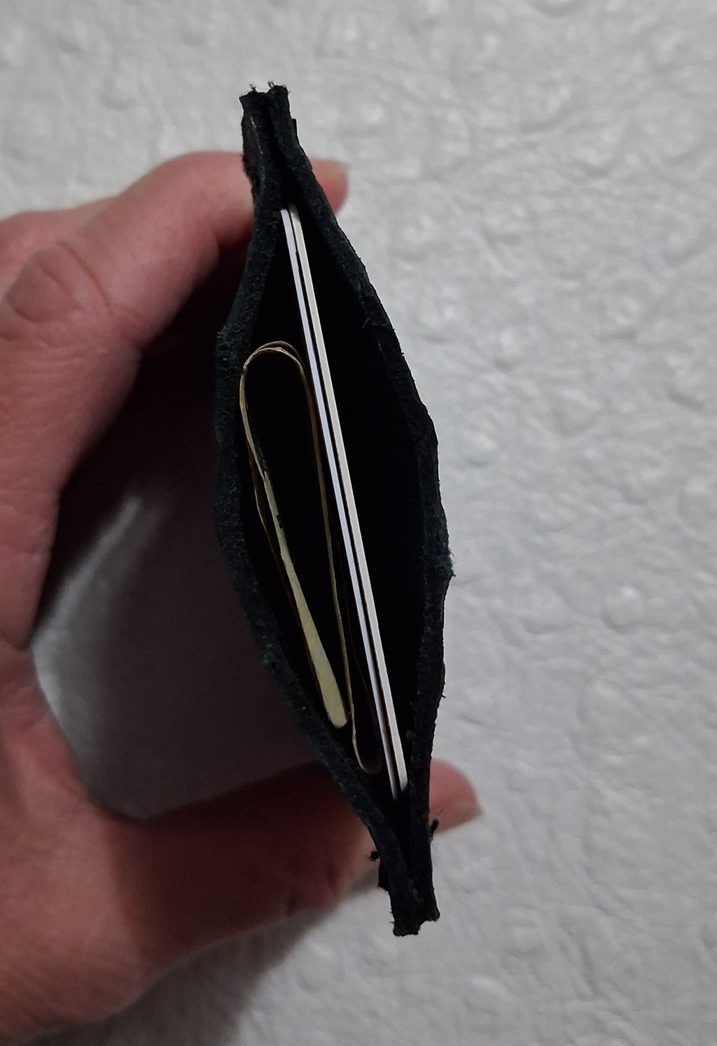 Black Ostrich Print Cardholder