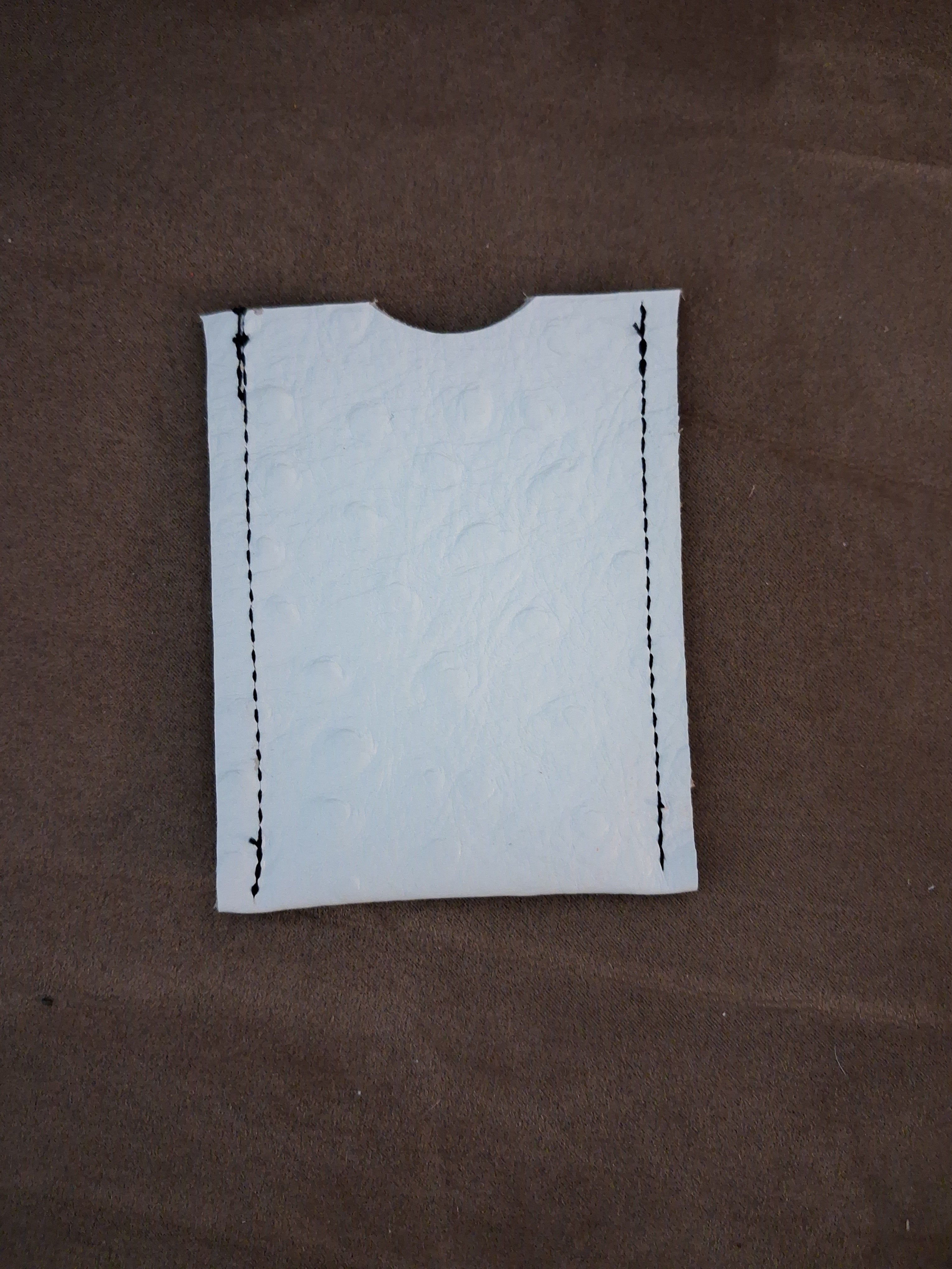 White Ostrich Print Cardholder