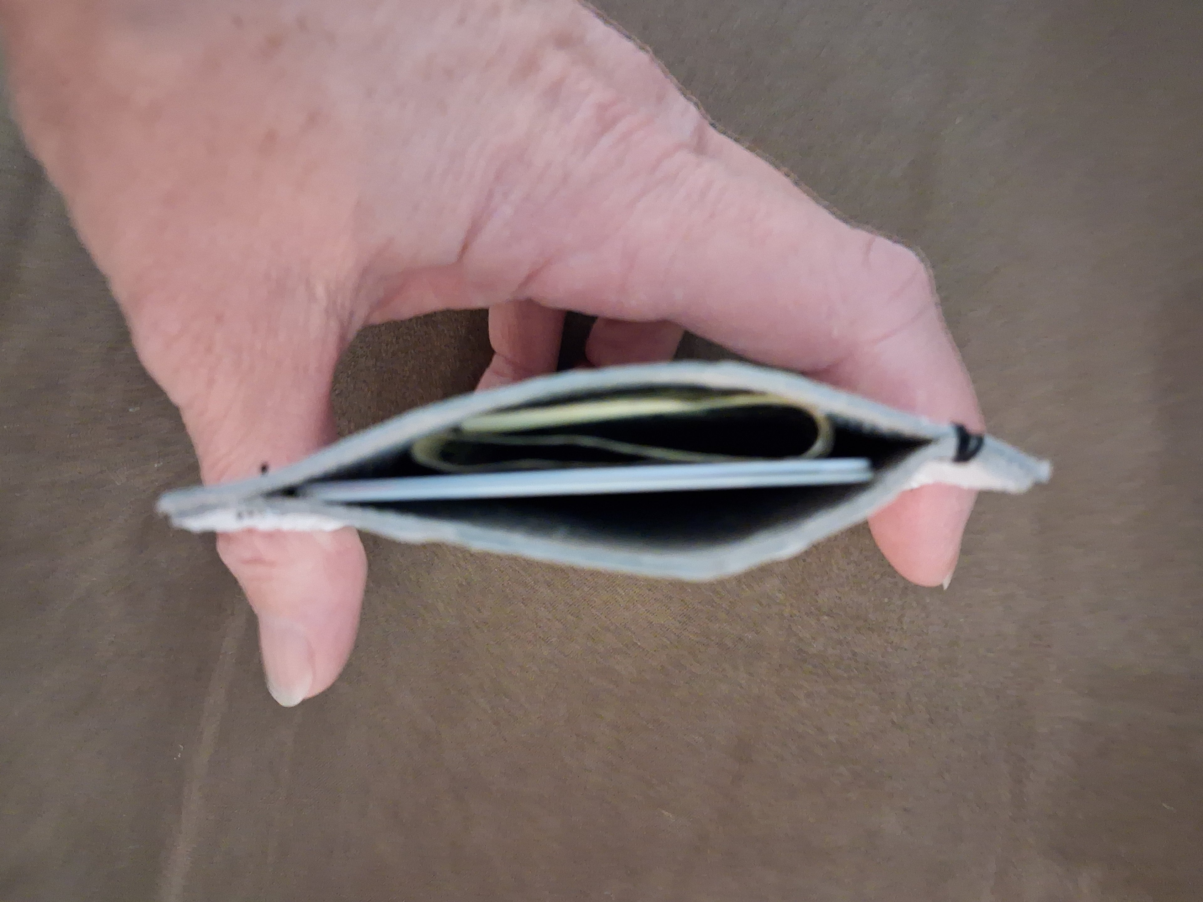 White Ostrich Print Cardholder