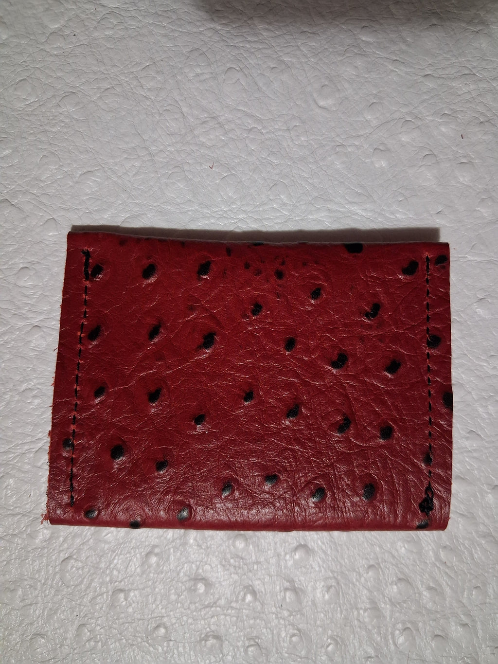 Red Ostrich Print Coin Purse