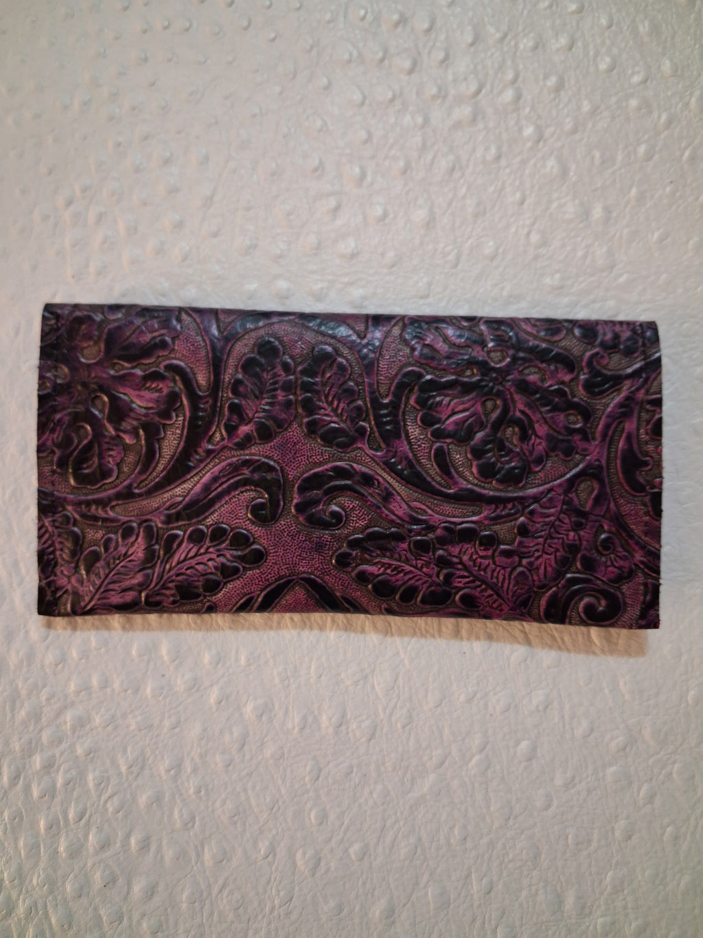 Purple & Black Floral Print Envelope Wallet