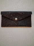 Brown Paisley Print Envelope Wallet
