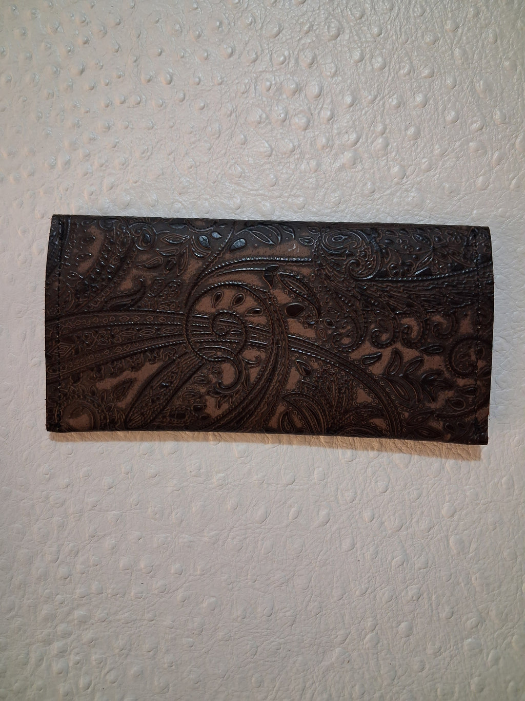 Brown Paisley Print Envelope Wallet