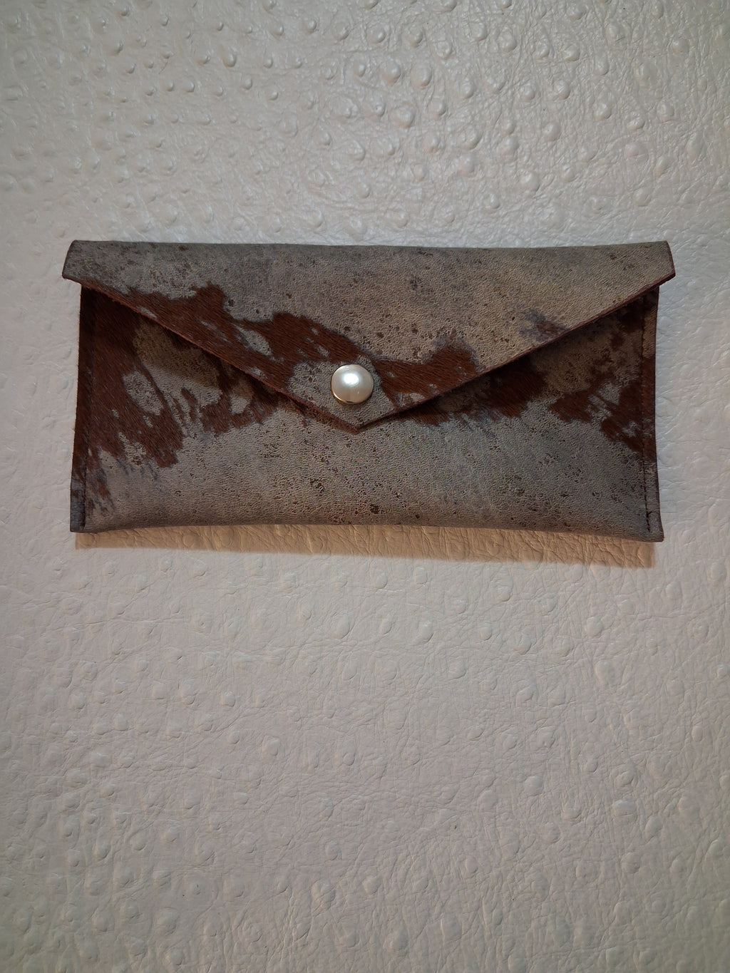 Grey & Brown Acid-washed Envelope Wallet