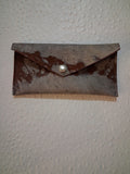 Grey & Brown Acid-washed Envelope Wallet