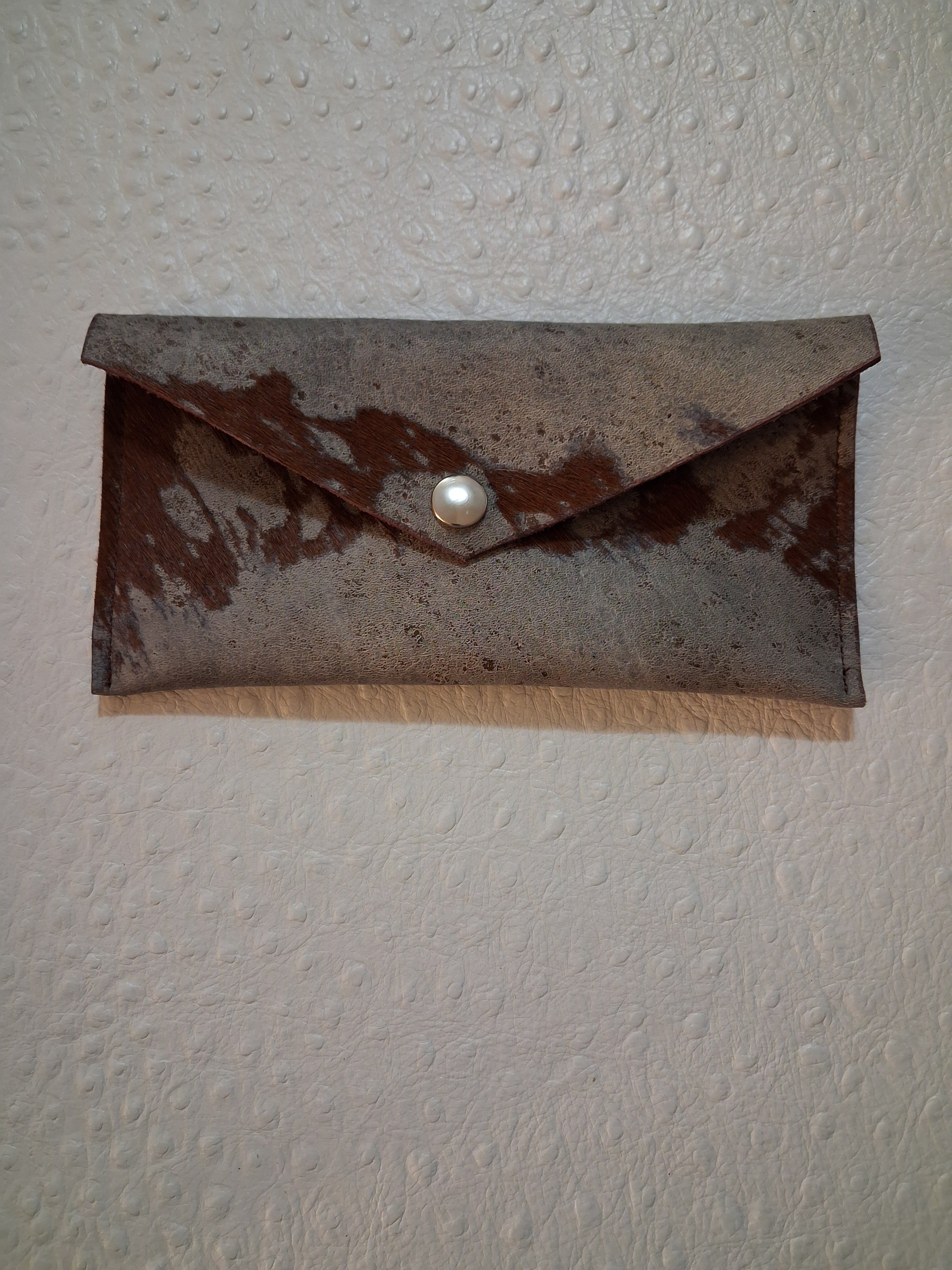 Grey & Brown Acid-washed Envelope Wallet