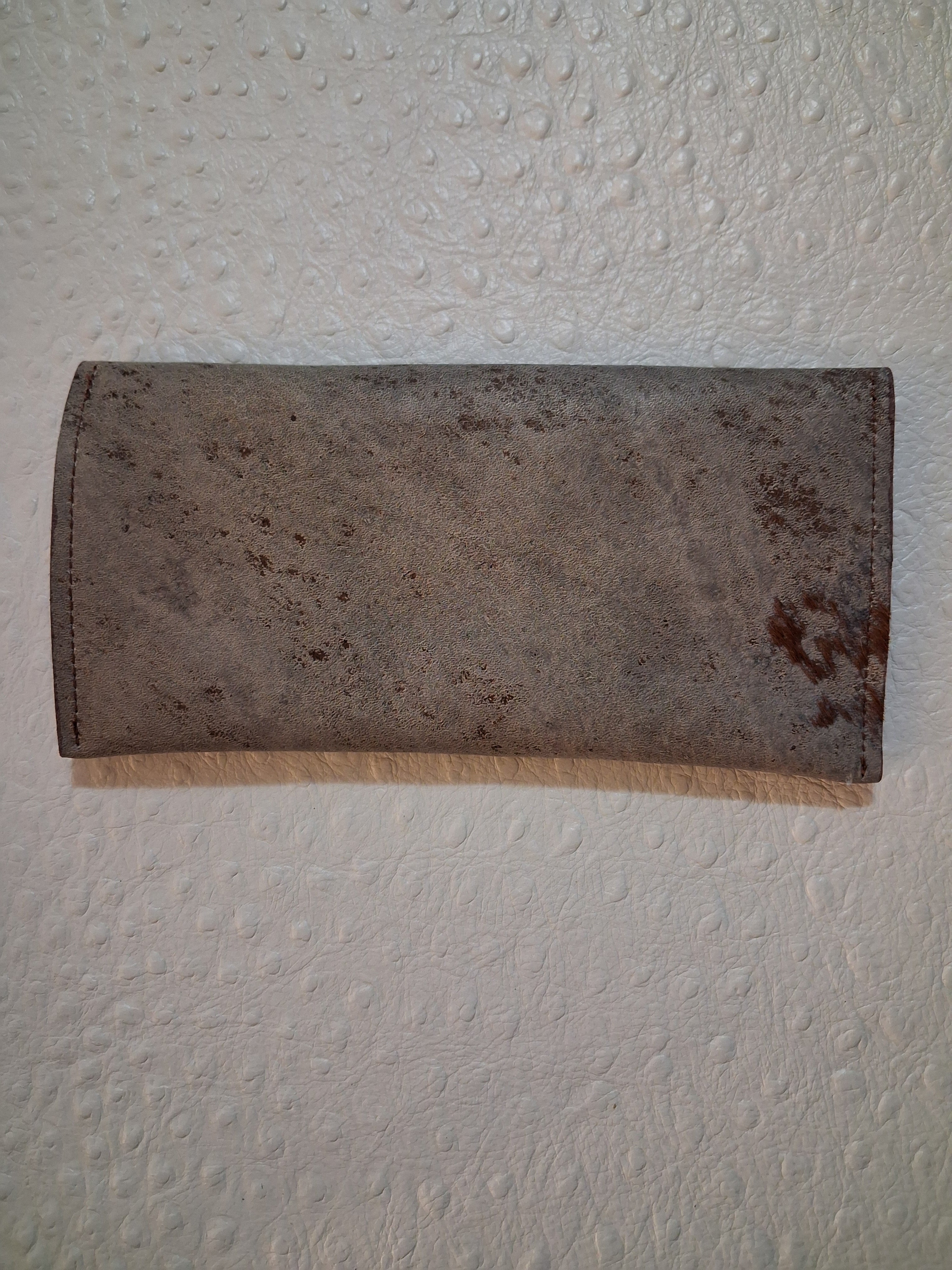 Grey & Brown Acid-washed Envelope Wallet
