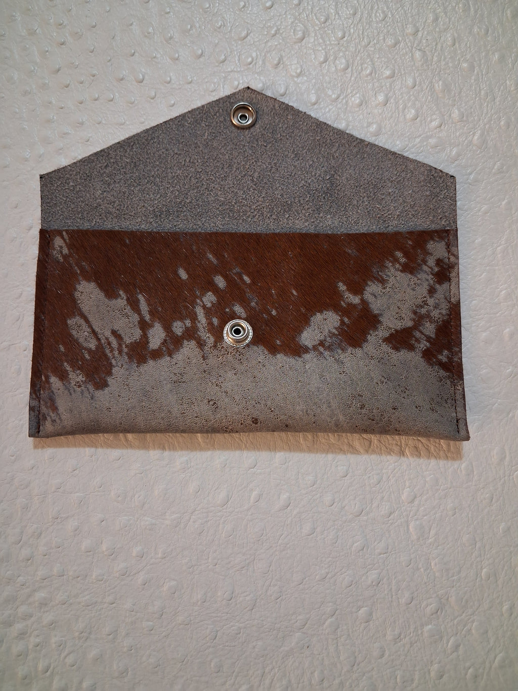 Grey & Brown Acid-washed Envelope Wallet