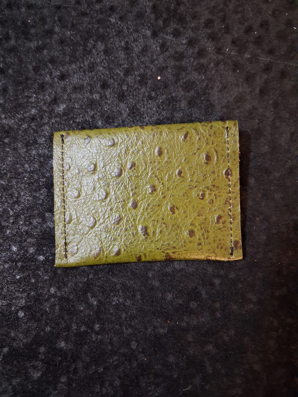 Green Ostrich Print Coin Purse