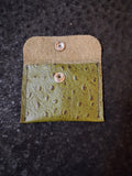 Green Ostrich Print Coin Purse
