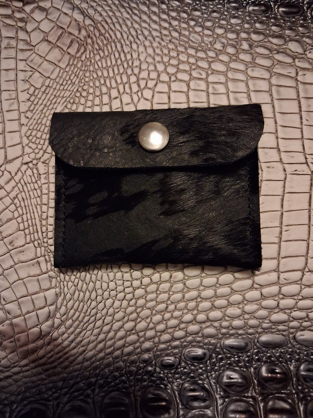 Black acid-washed coin purse