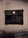 Black acid-washed coin purse