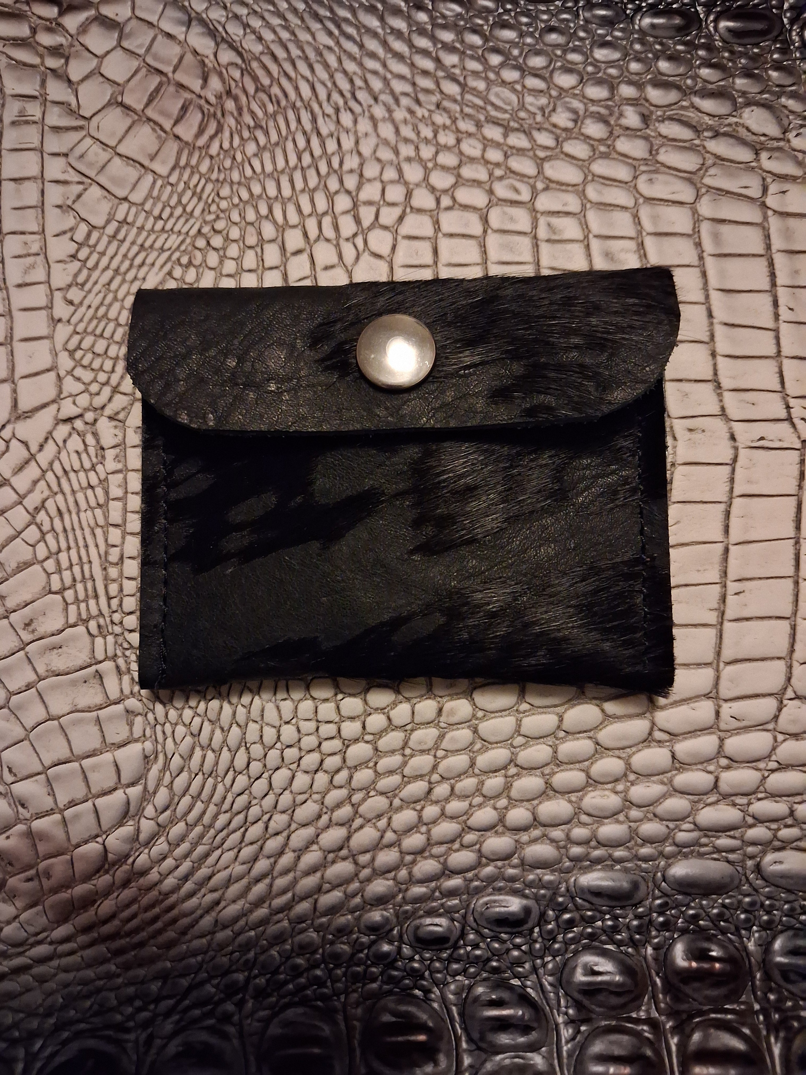 Black acid-washed coin purse