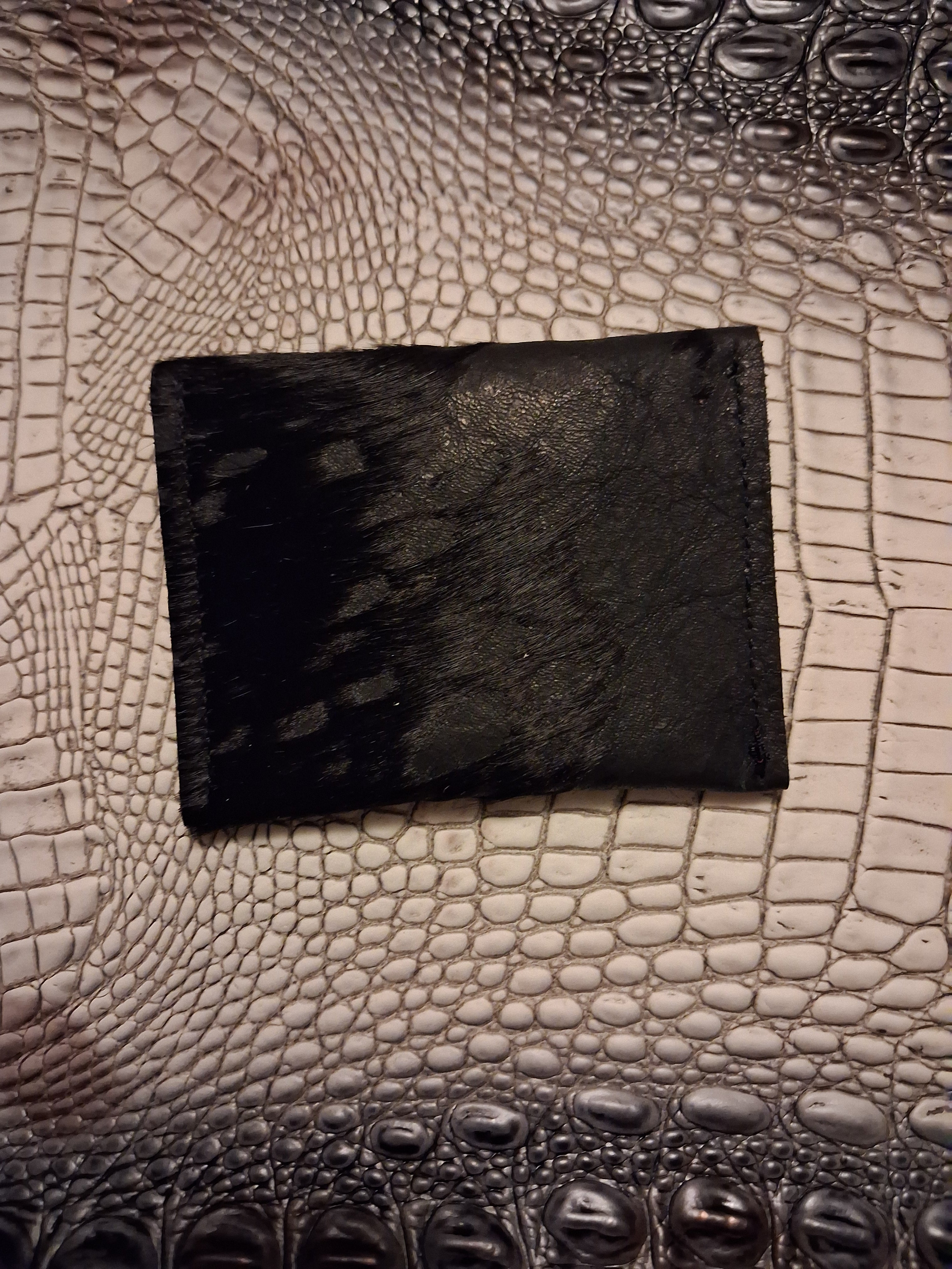 Black acid-washed coin purse