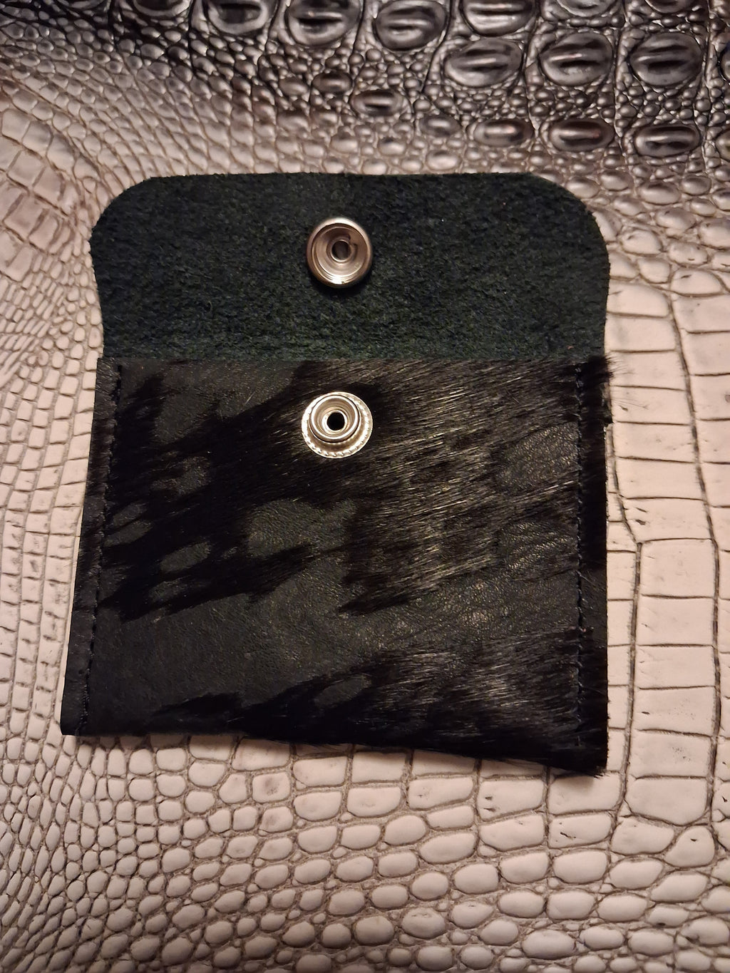 Black acid-washed coin purse