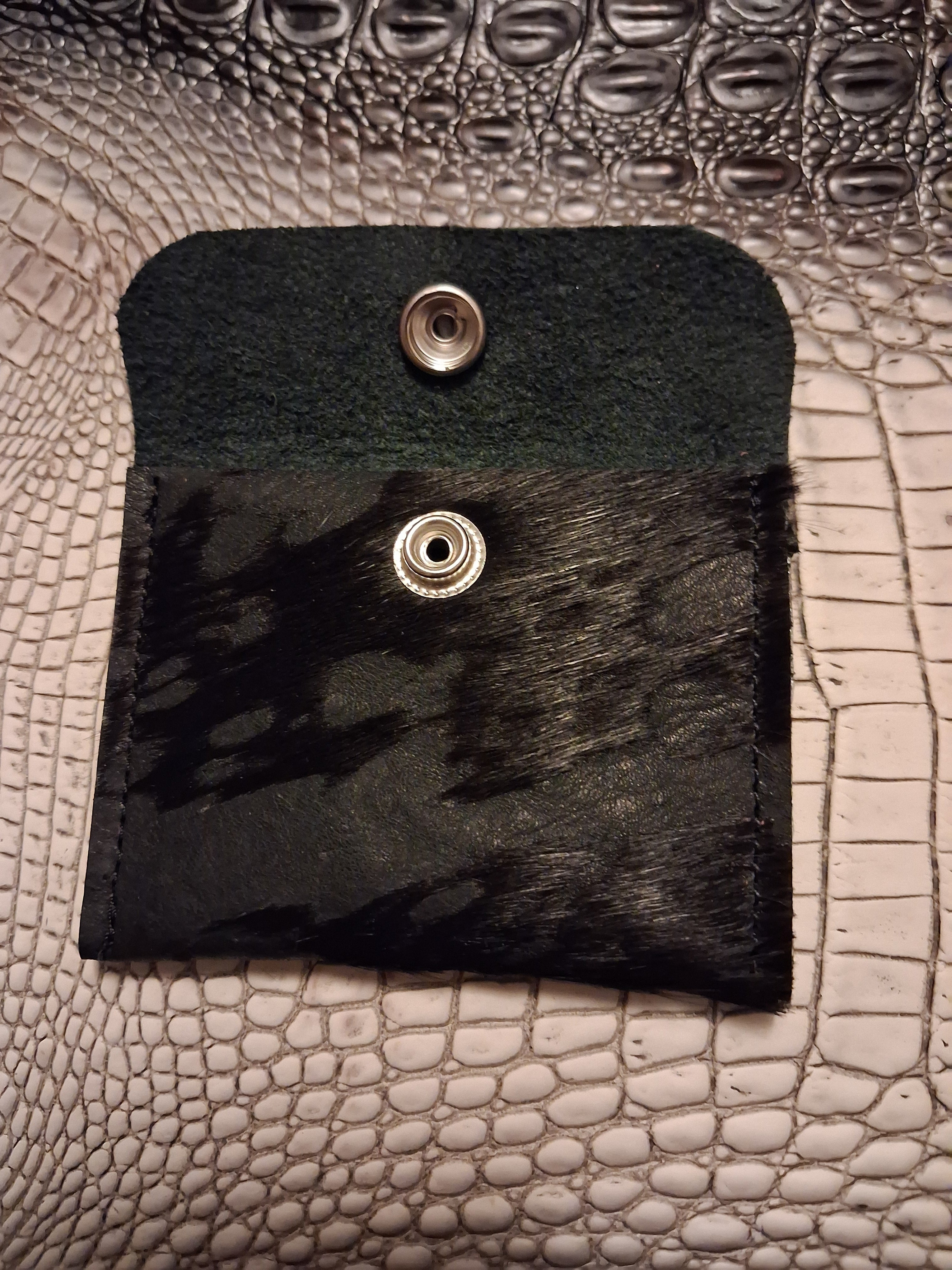 Black acid-washed coin purse