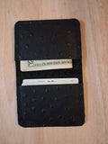 Single Fold Wallet - Black Ostrich Print