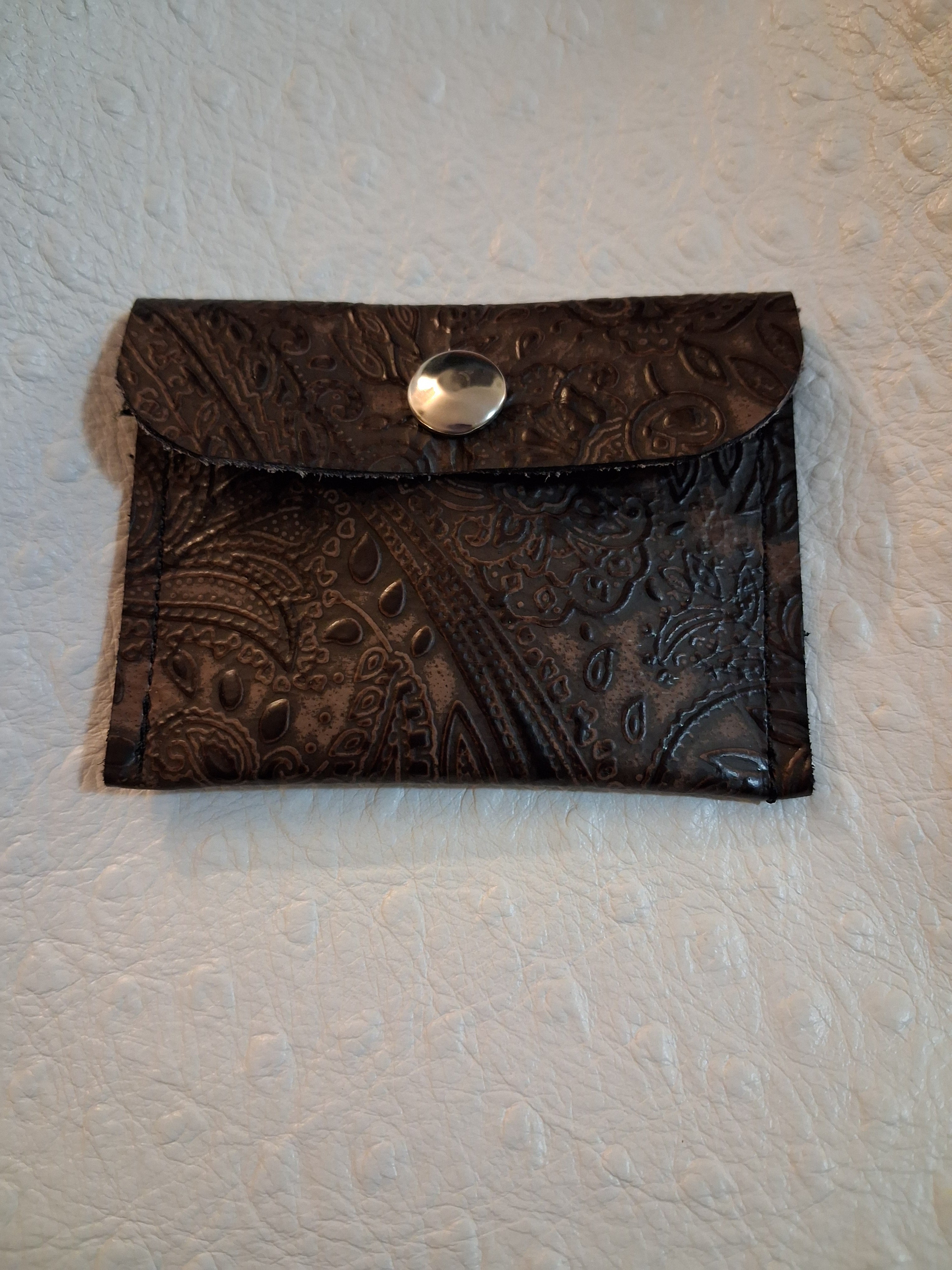 Brown Paisley Print Coin Purse
