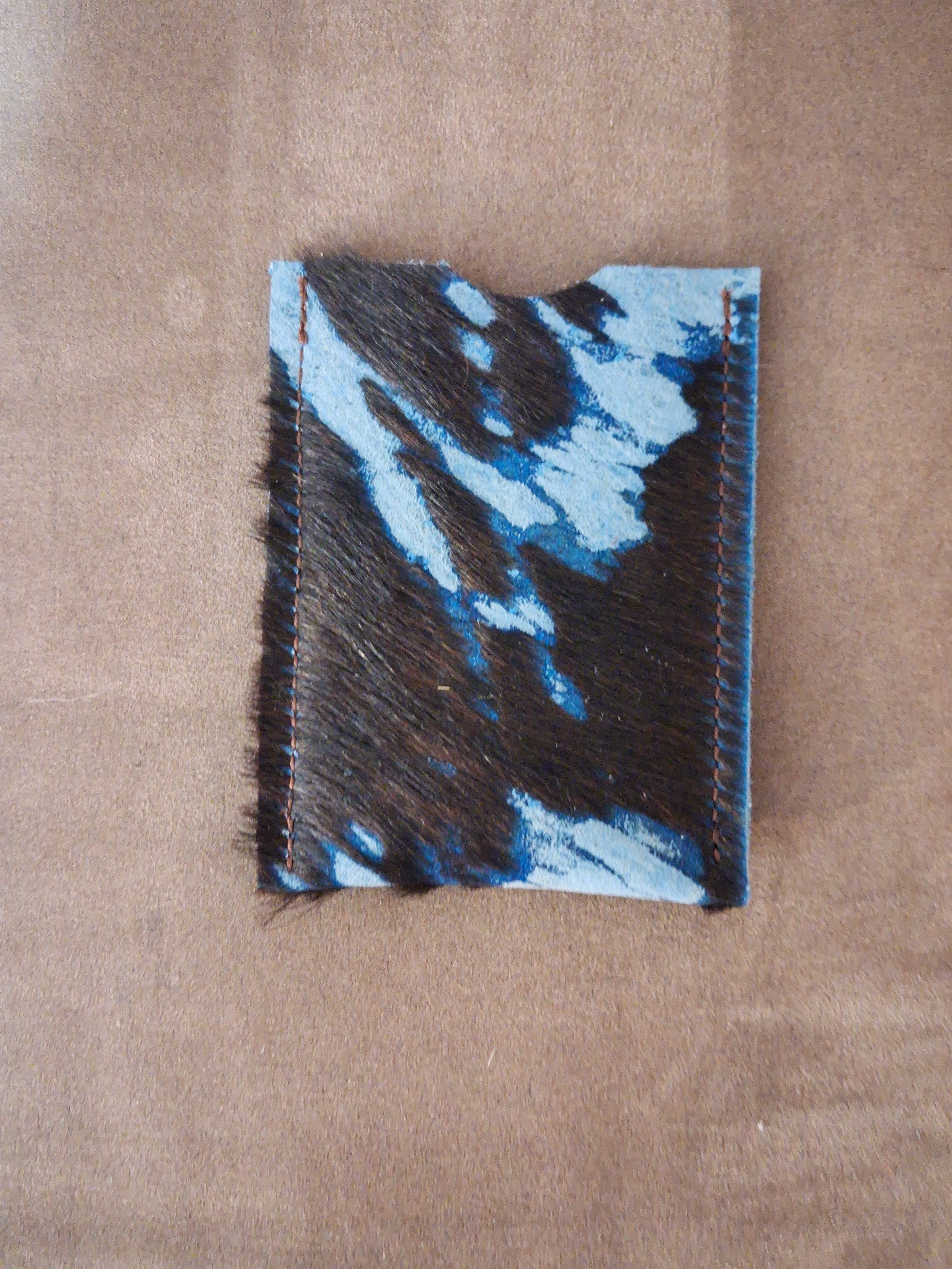 Blue with Brown Hair Card Holder