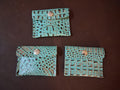 Turquoise and Brown Alligator Print Coin Purse