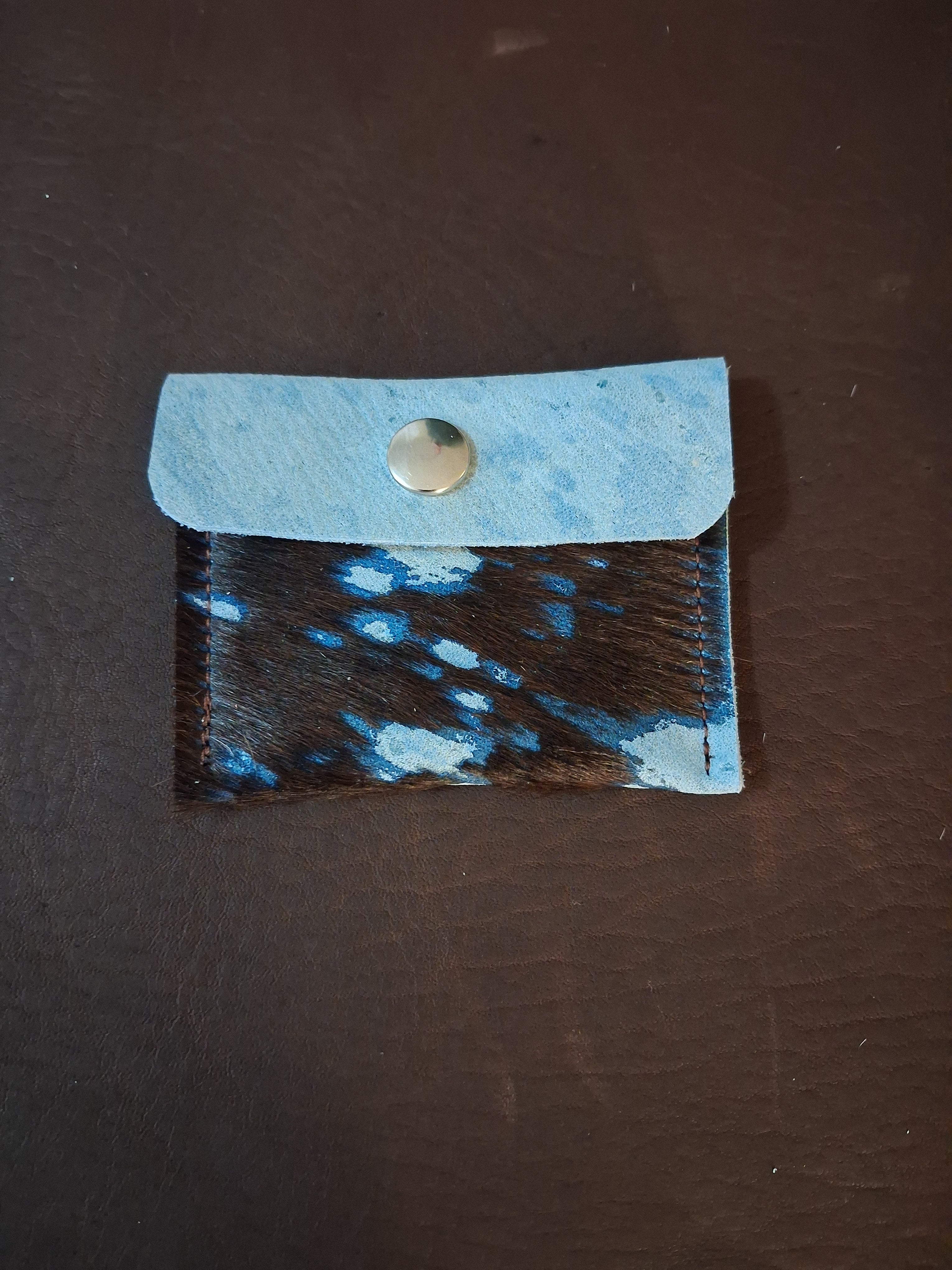 Blue with Brown Hair Coin Purse