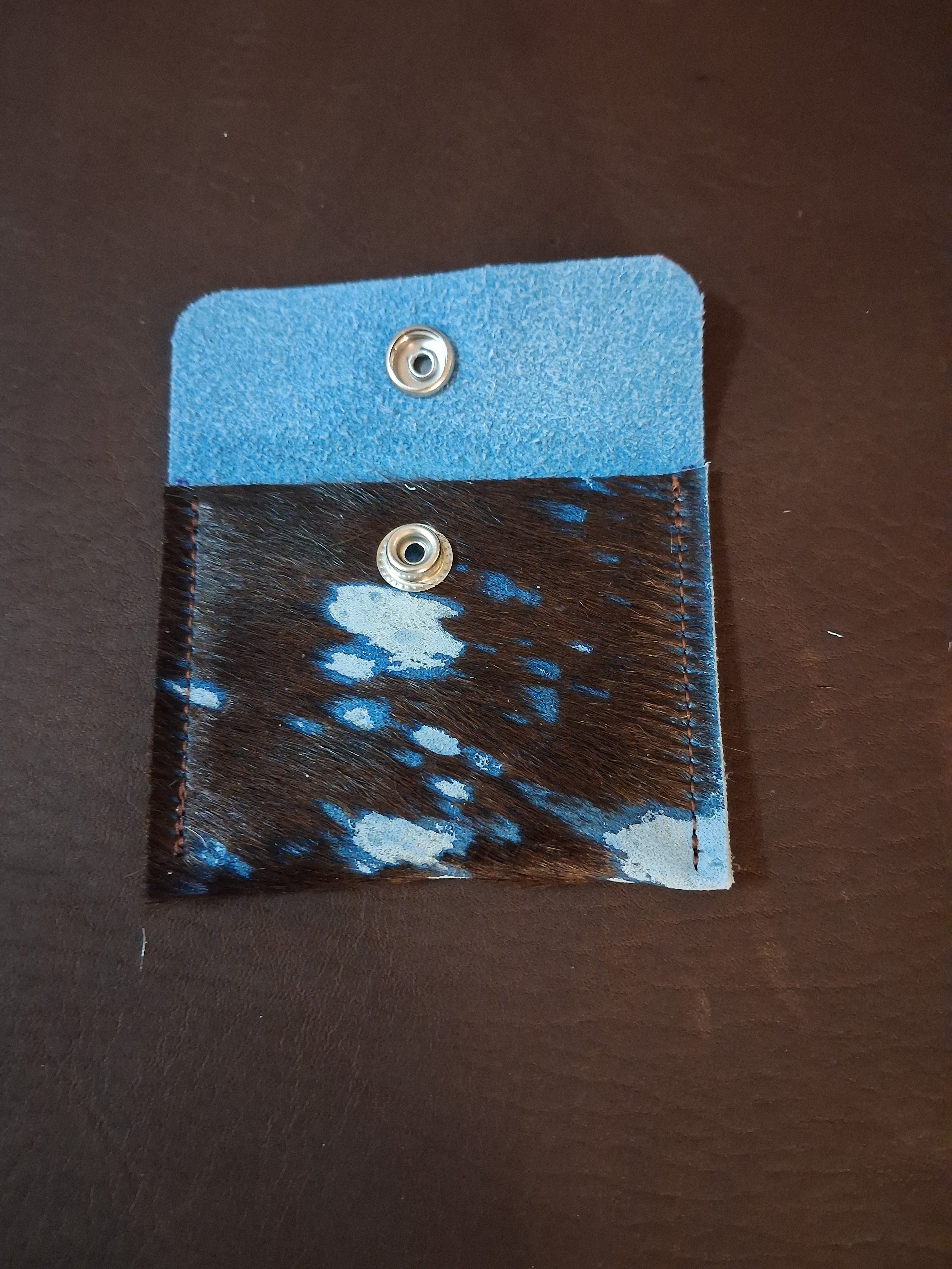 Blue with Brown Hair Coin Purse
