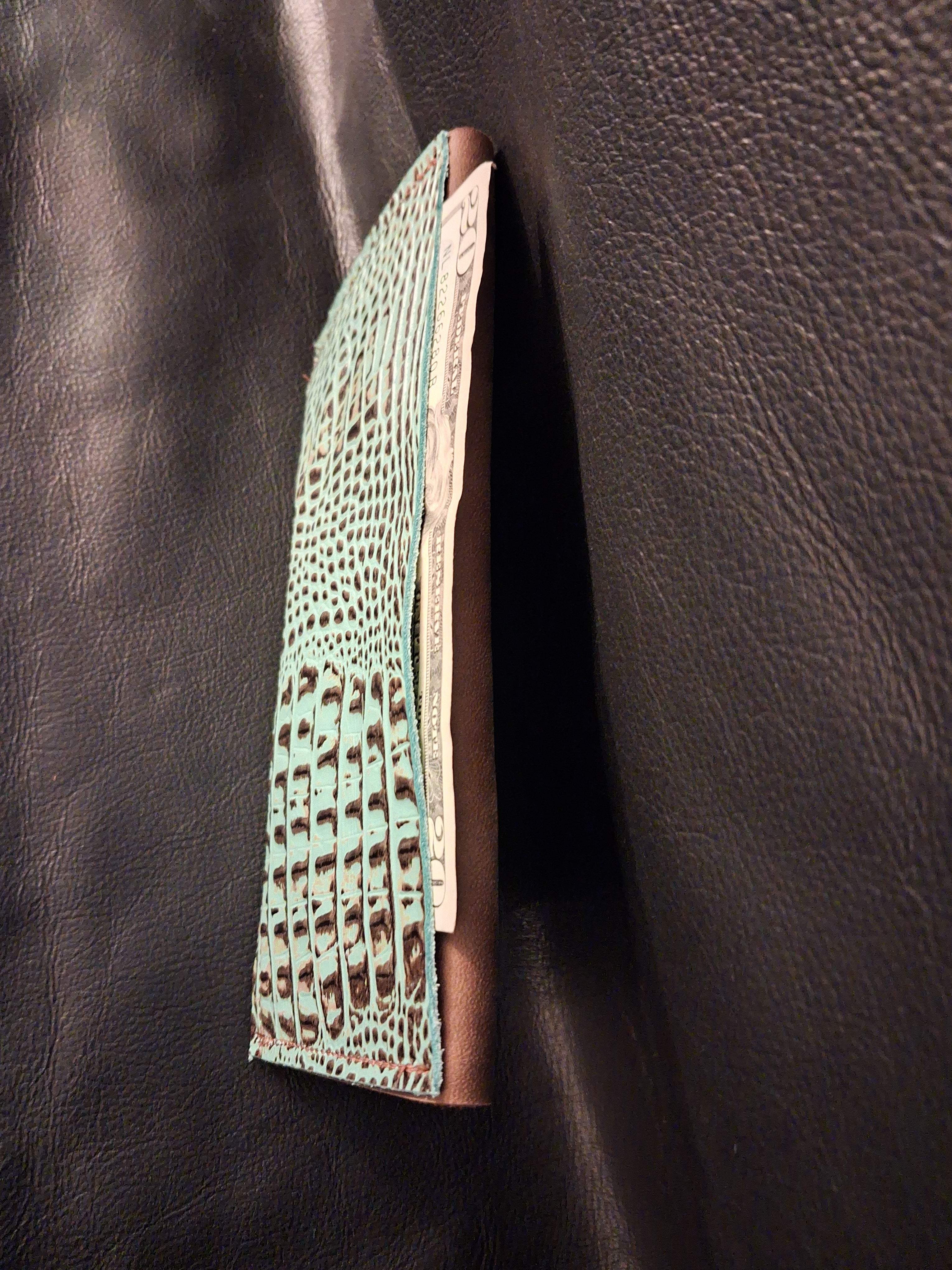 Brown with Turquoise Band Purse Set