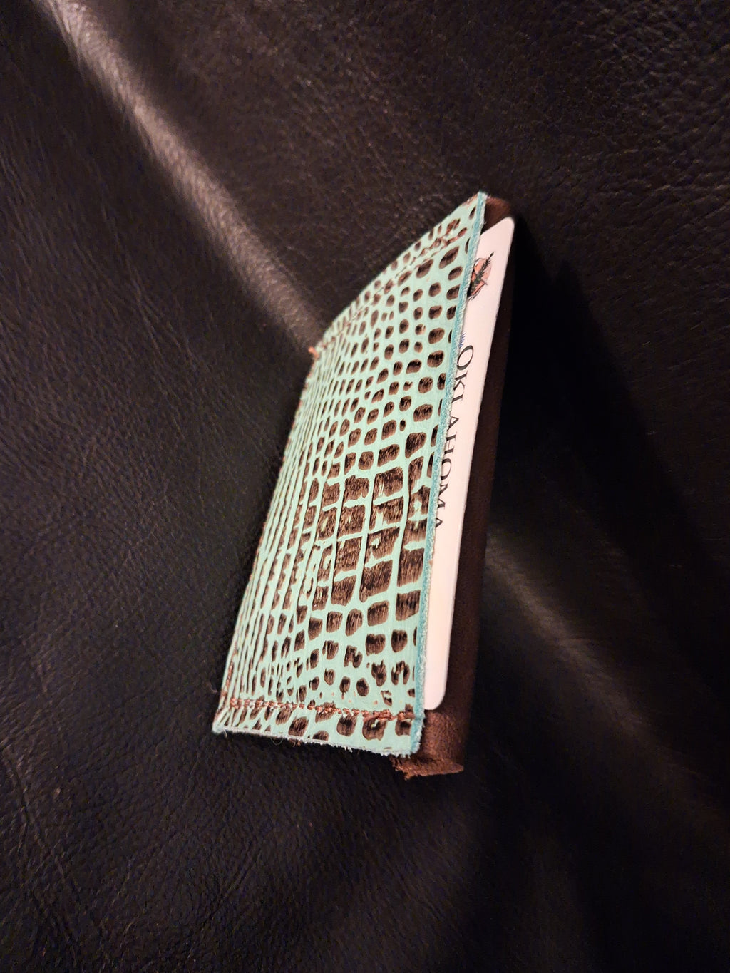 Brown with Turquoise Band Purse Set