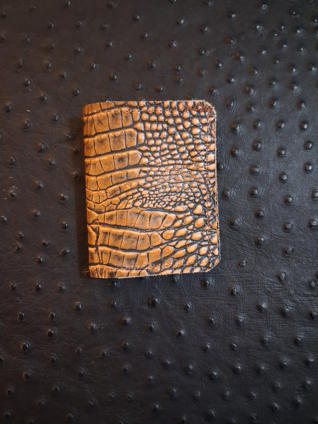 Orange and Black single-fold wallet